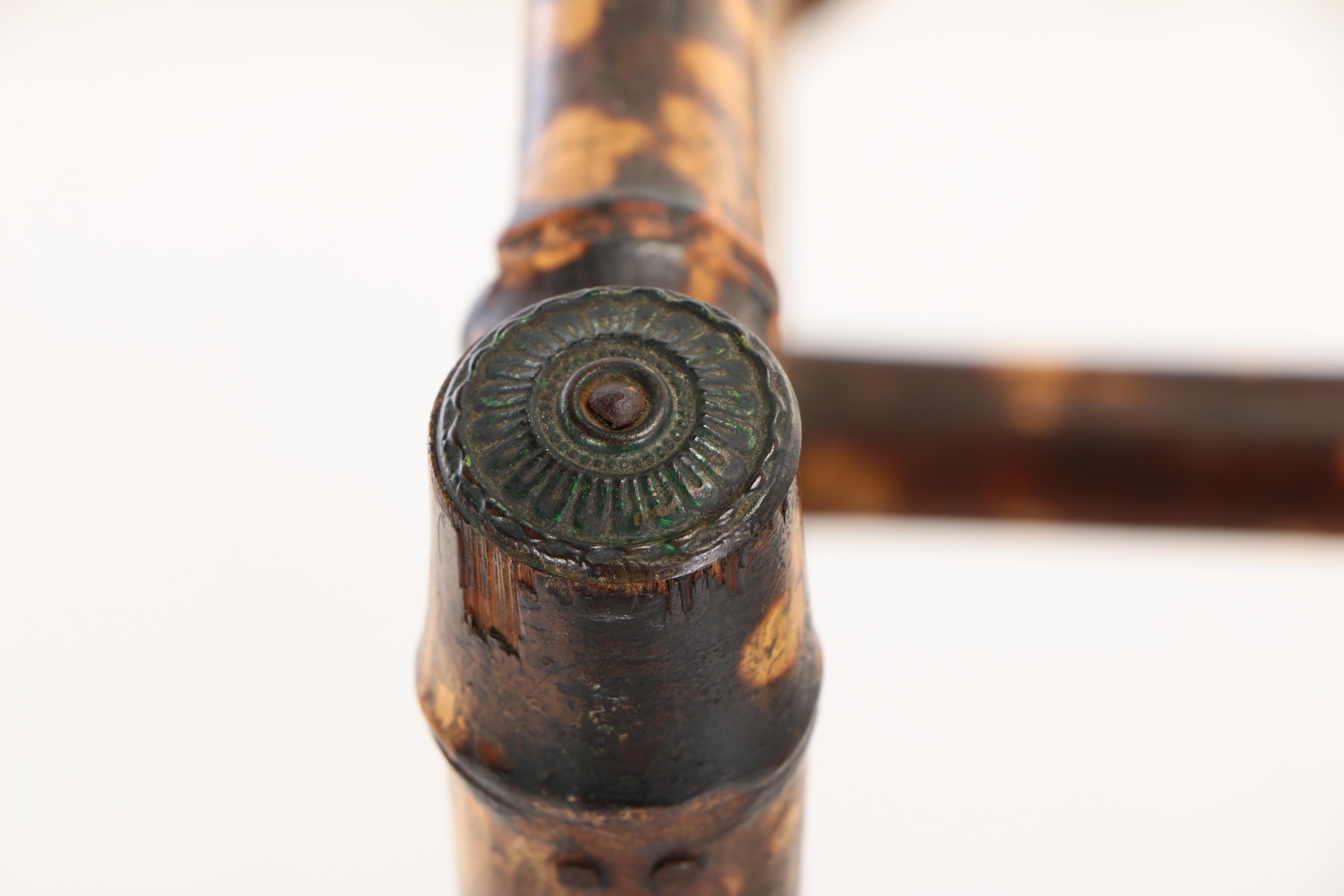 Late Victorian TortoiseshellStained Bamboo and Woven Grass Umbrella