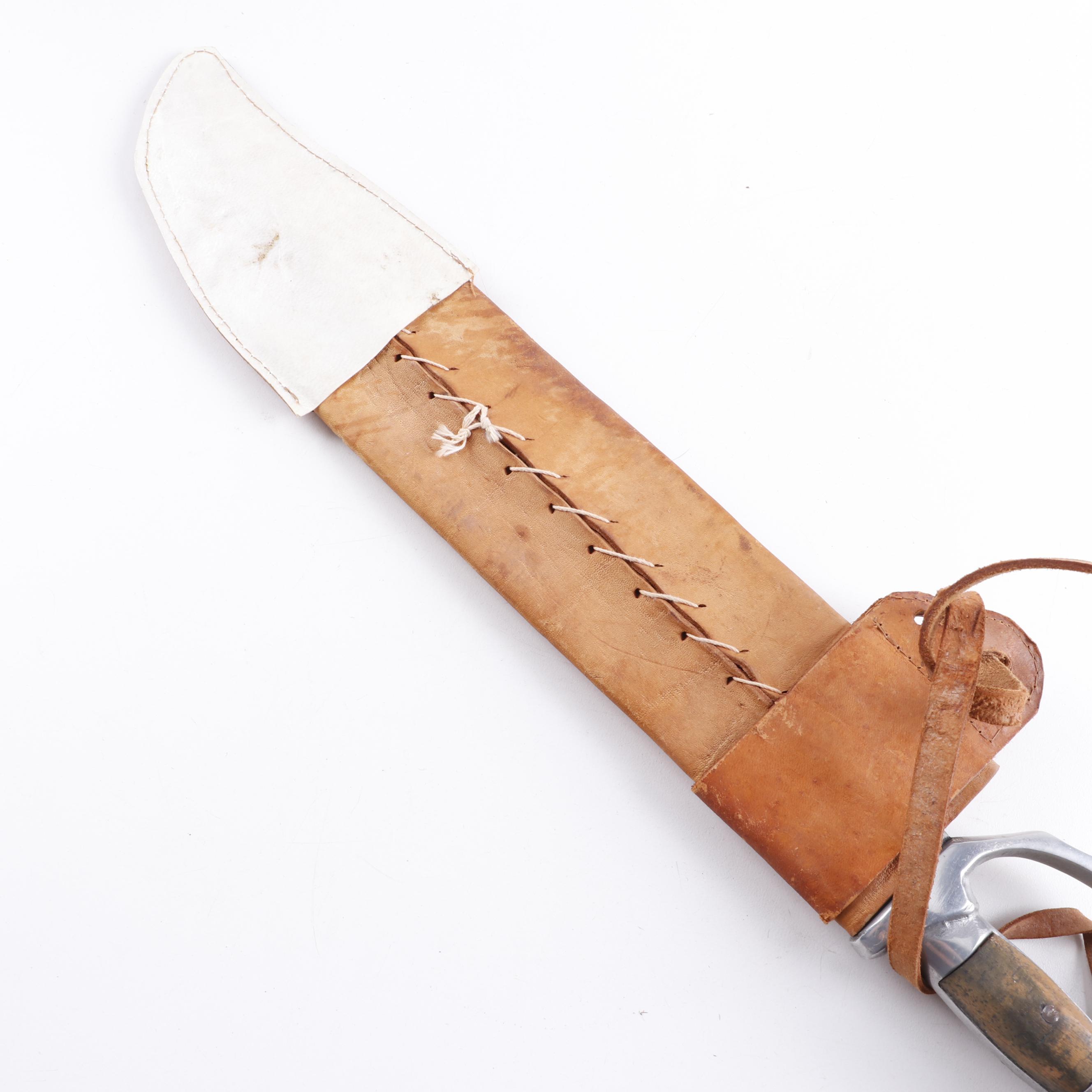 Oaxaca Mexico Steel Machete with Hand Stitched Leather Sheath EBTH