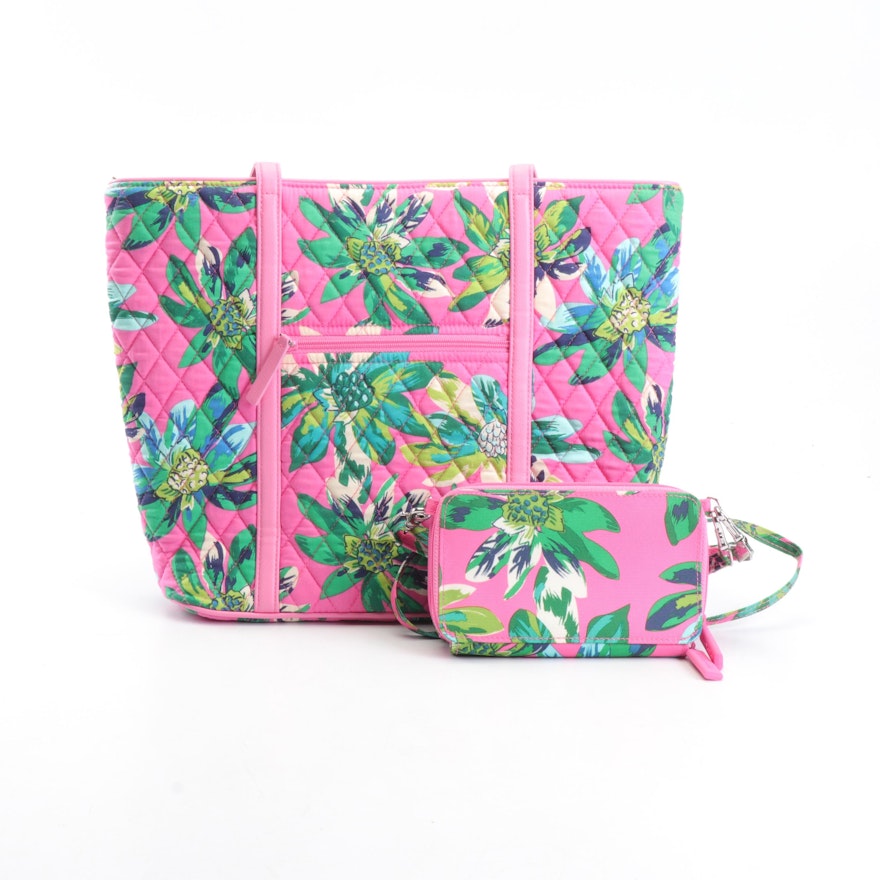Vera Bradley Quilted &quot;Tropical Paradise&quot; Shoulder Bag with Crossbody Bag | EBTH
