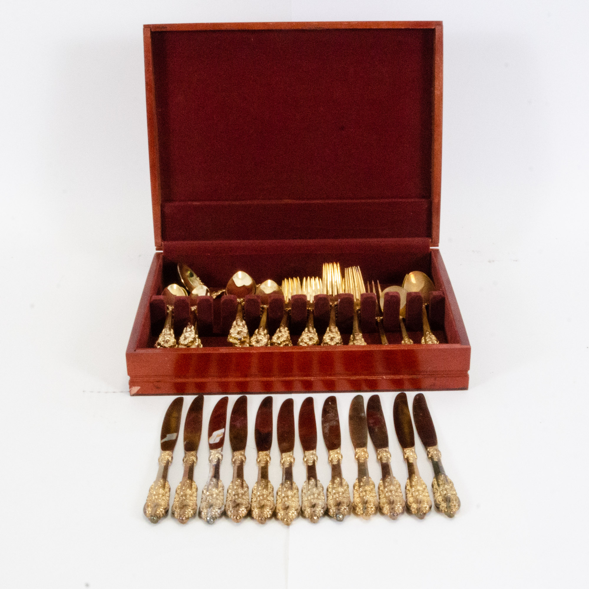 Godinger "Baroque" GoldPlated Flatware Set EBTH