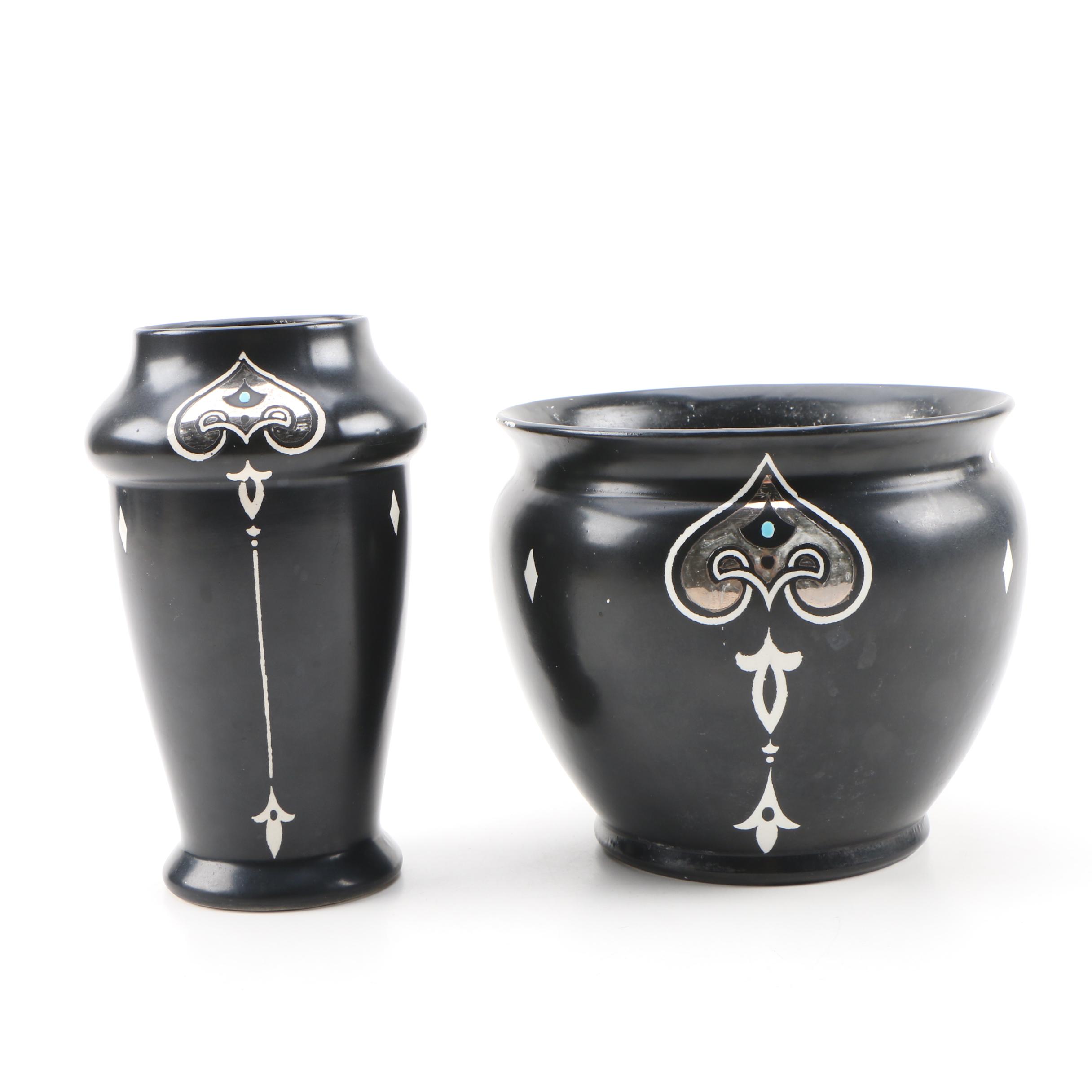 Shelley Pottery Art Deco Vase And Planter Early 20th Century Ebth