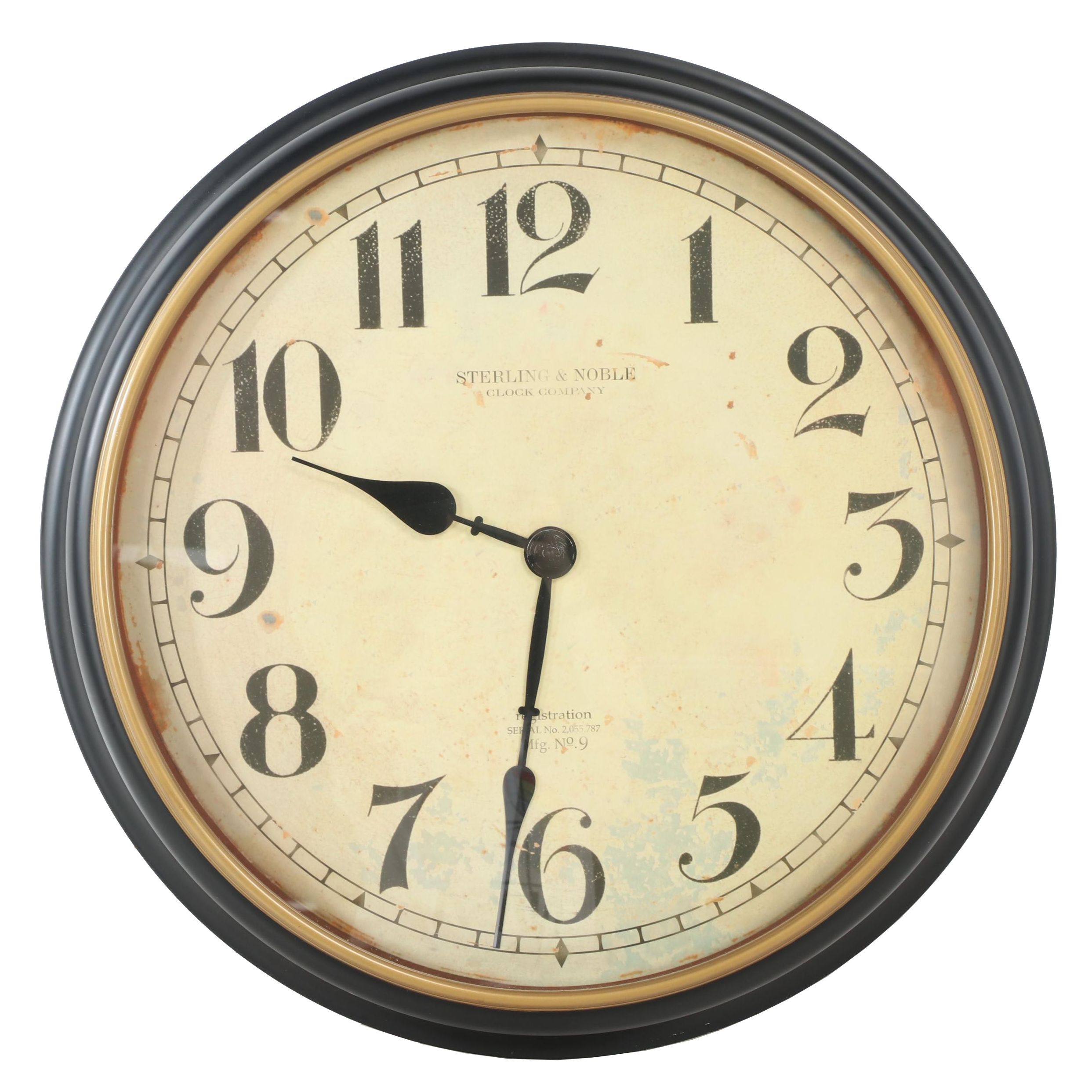 Sterling & Noble Faux Enamel Face Wall Clock EBTH
