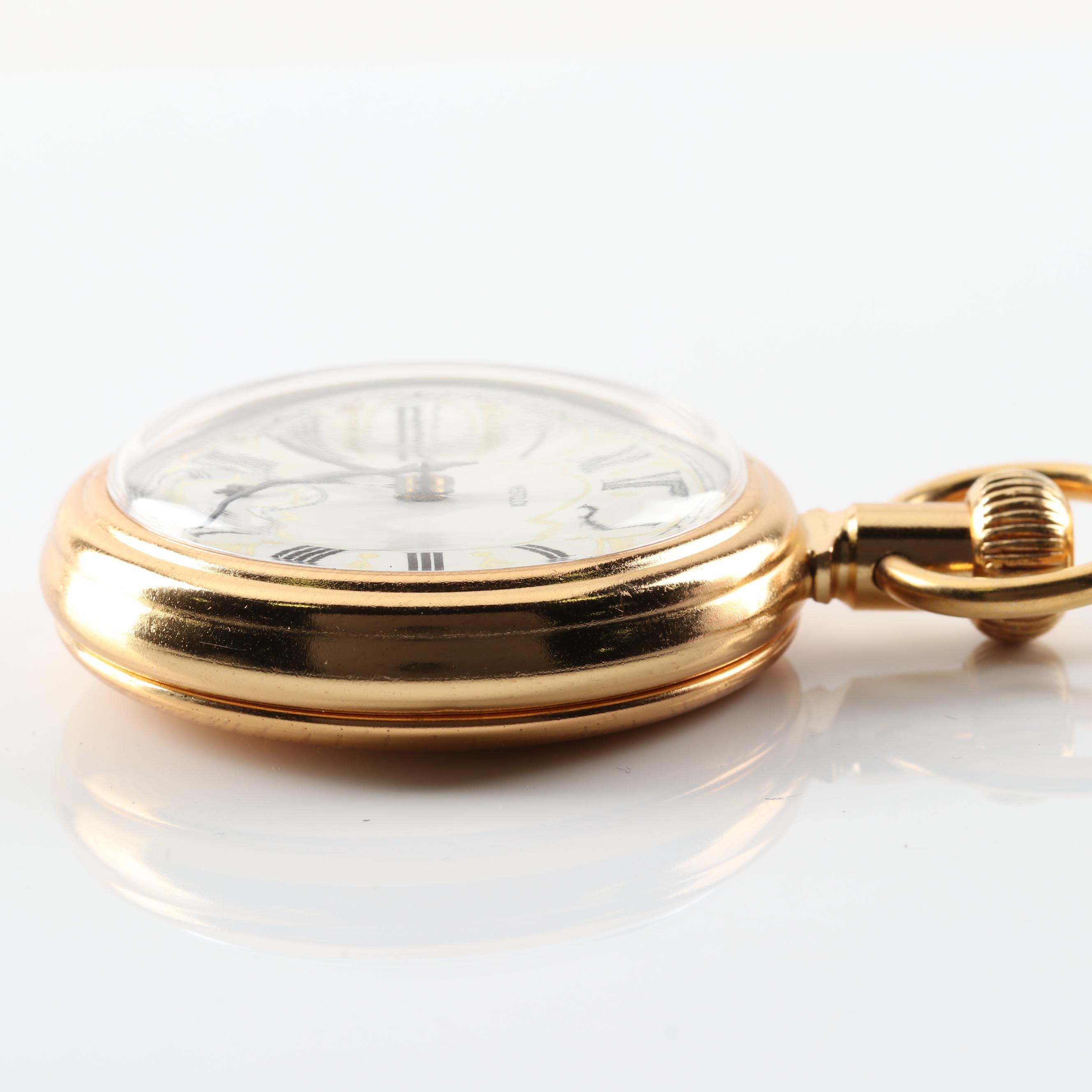 Gold Tone Westclox "The Conductor" Pocket Watch with Engraved Train EBTH