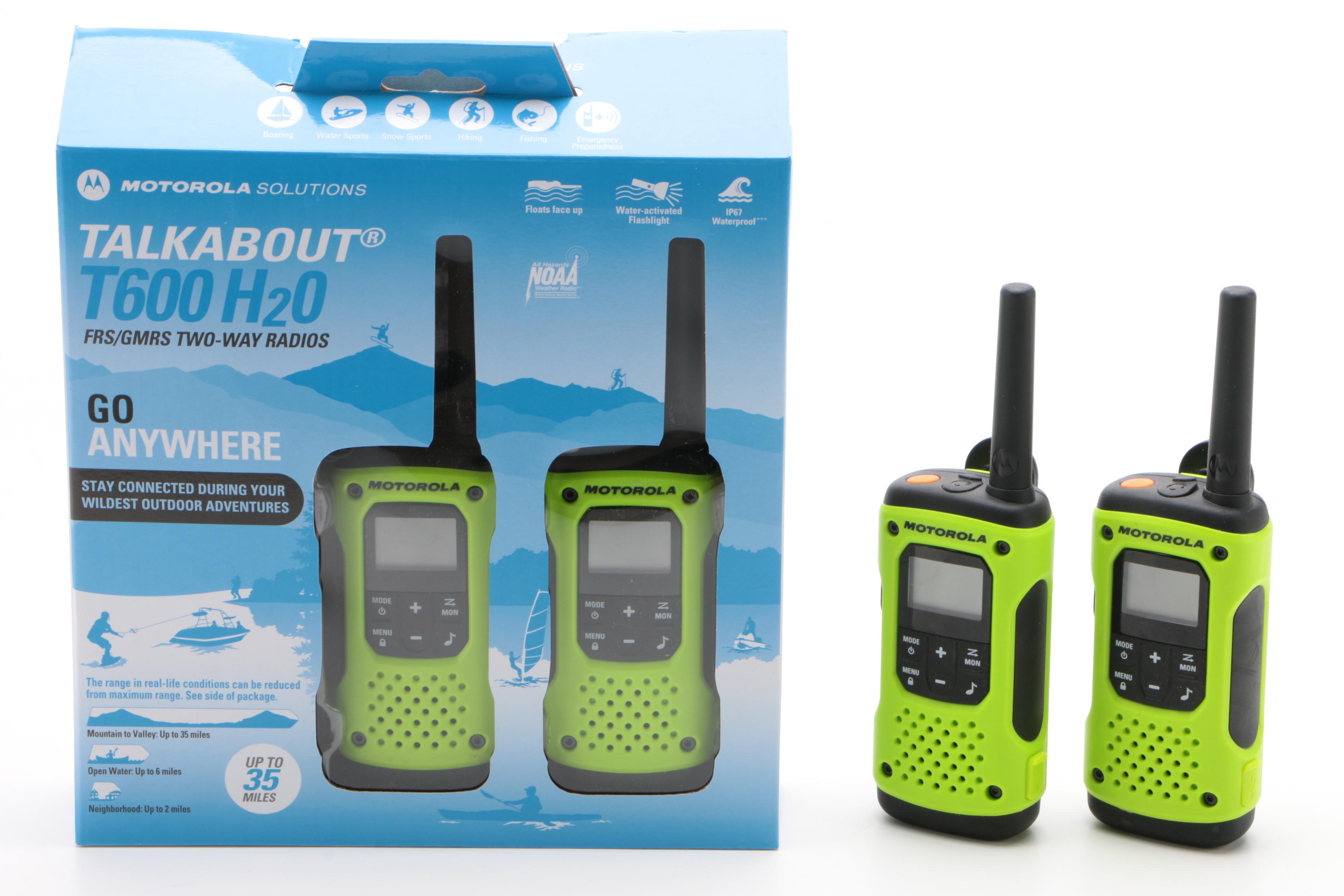 Motorola Talkabout T600 H20 TwoWay Radios with Surveillance Headsets EBTH