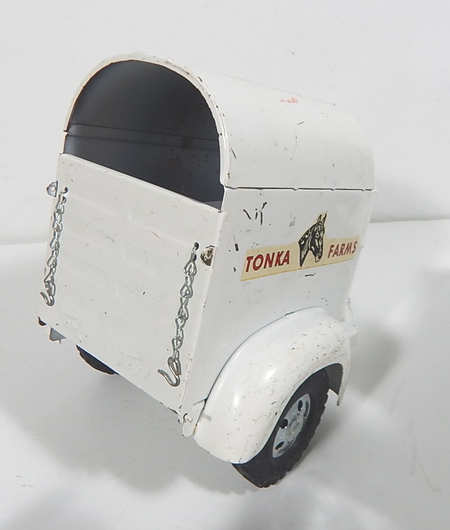 1960s Era Tonka Farms Pressed Steel Truck and Horse Trailer EBTH