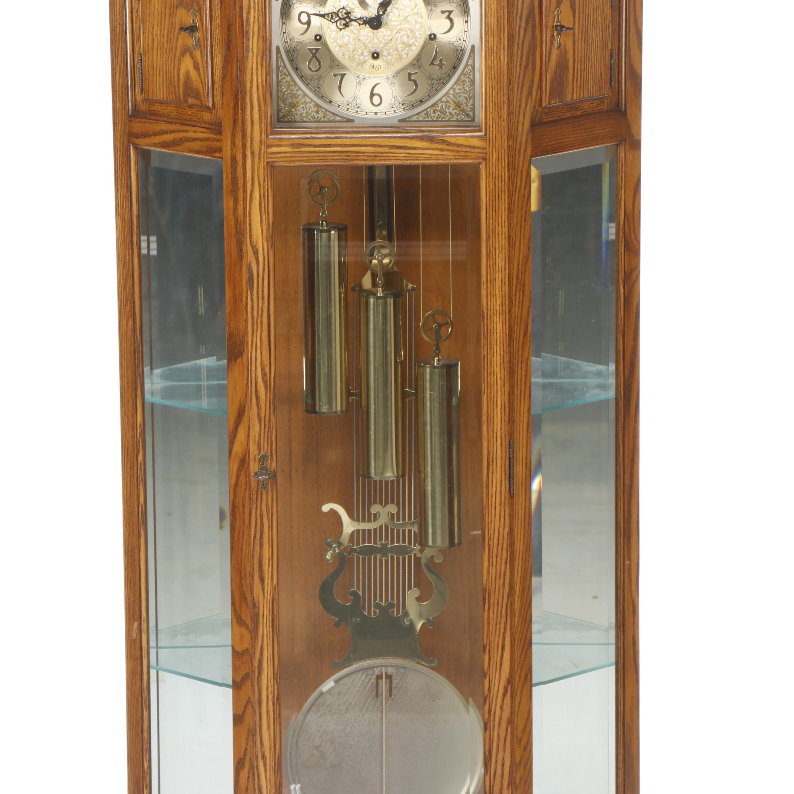 Sligh Oak Curio Grandfather Clock EBTH