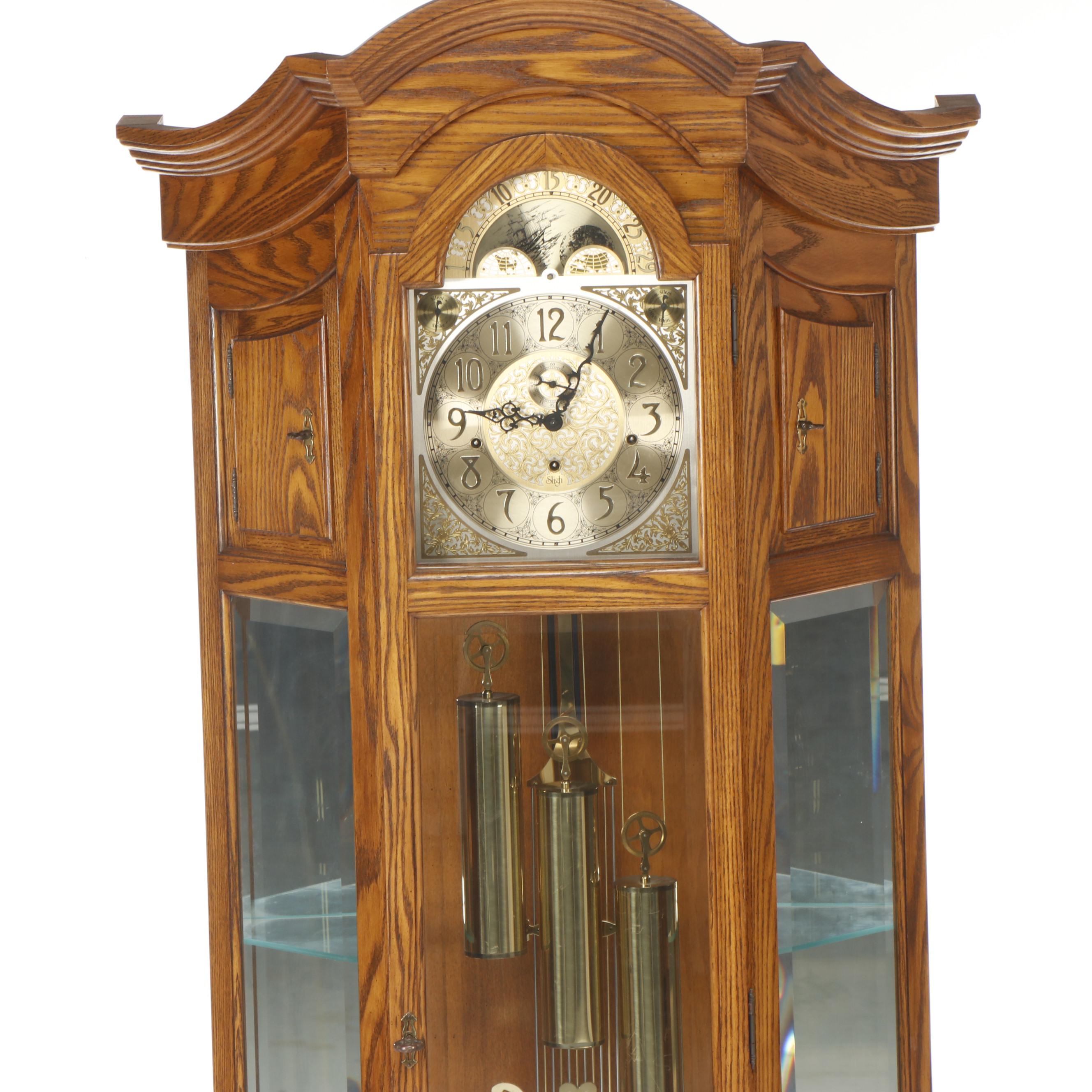 Sligh Oak Curio Grandfather Clock EBTH