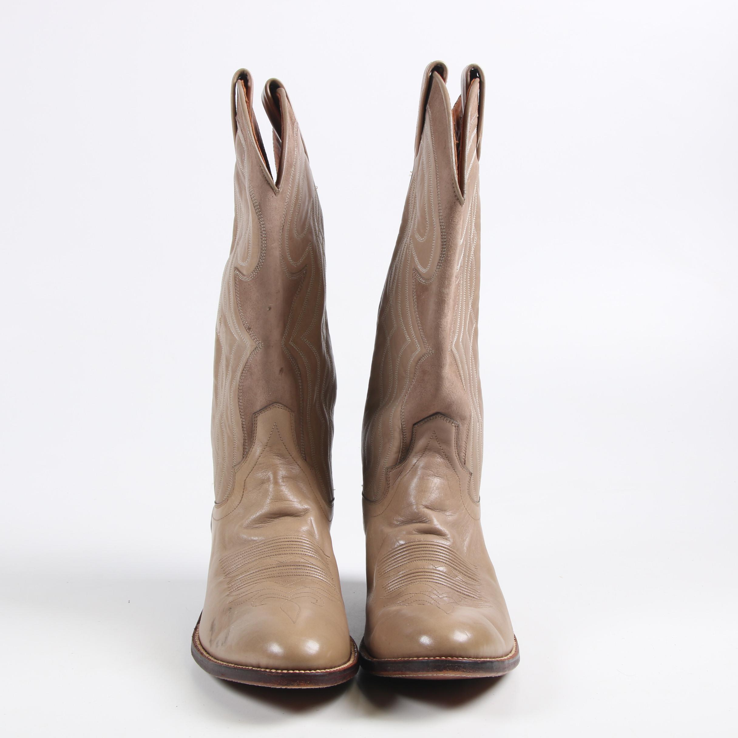 Men's Dan Post Leather and Suede Cowboy Boots | EBTH