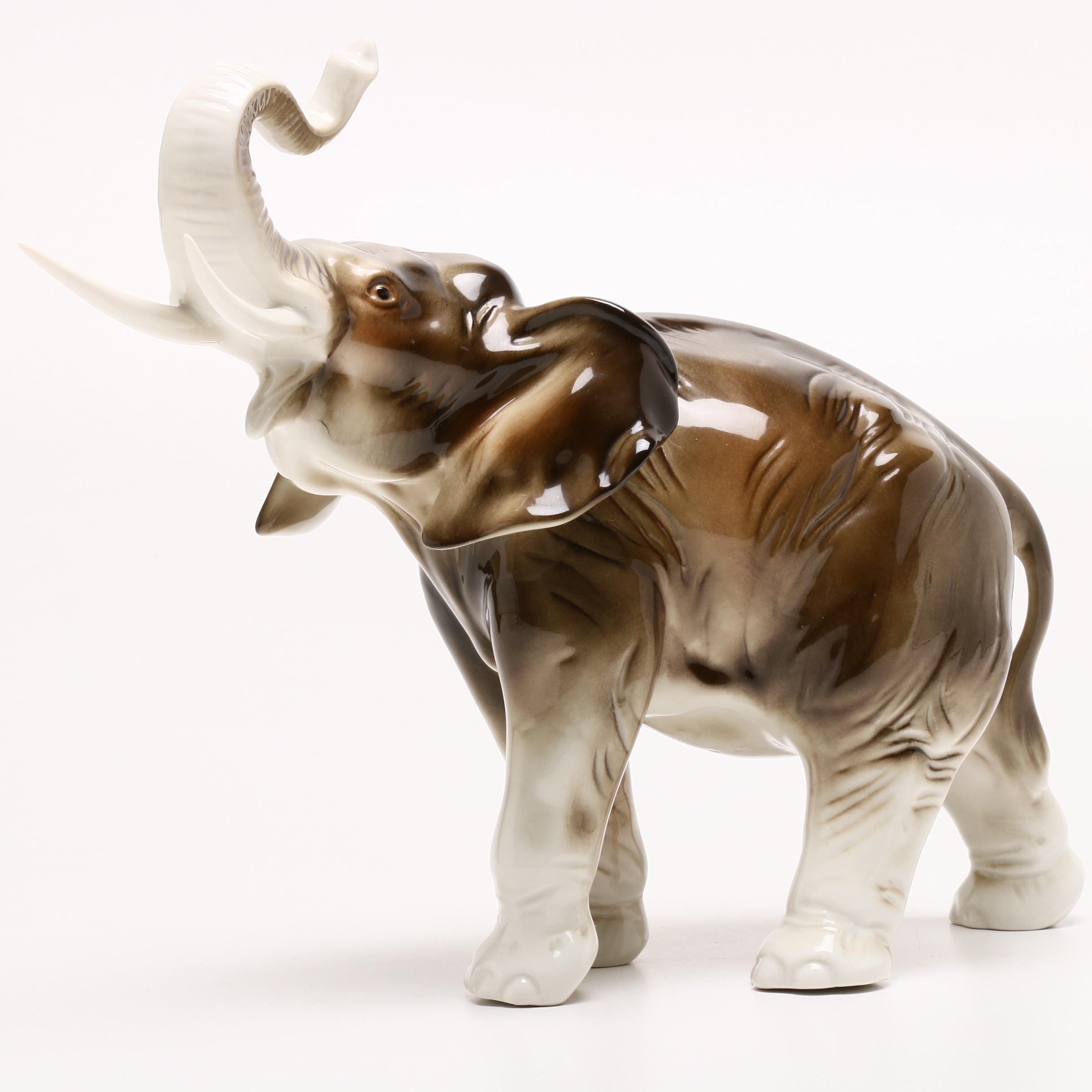 Royal Dux Porcelain Elephant Figurine EBTH