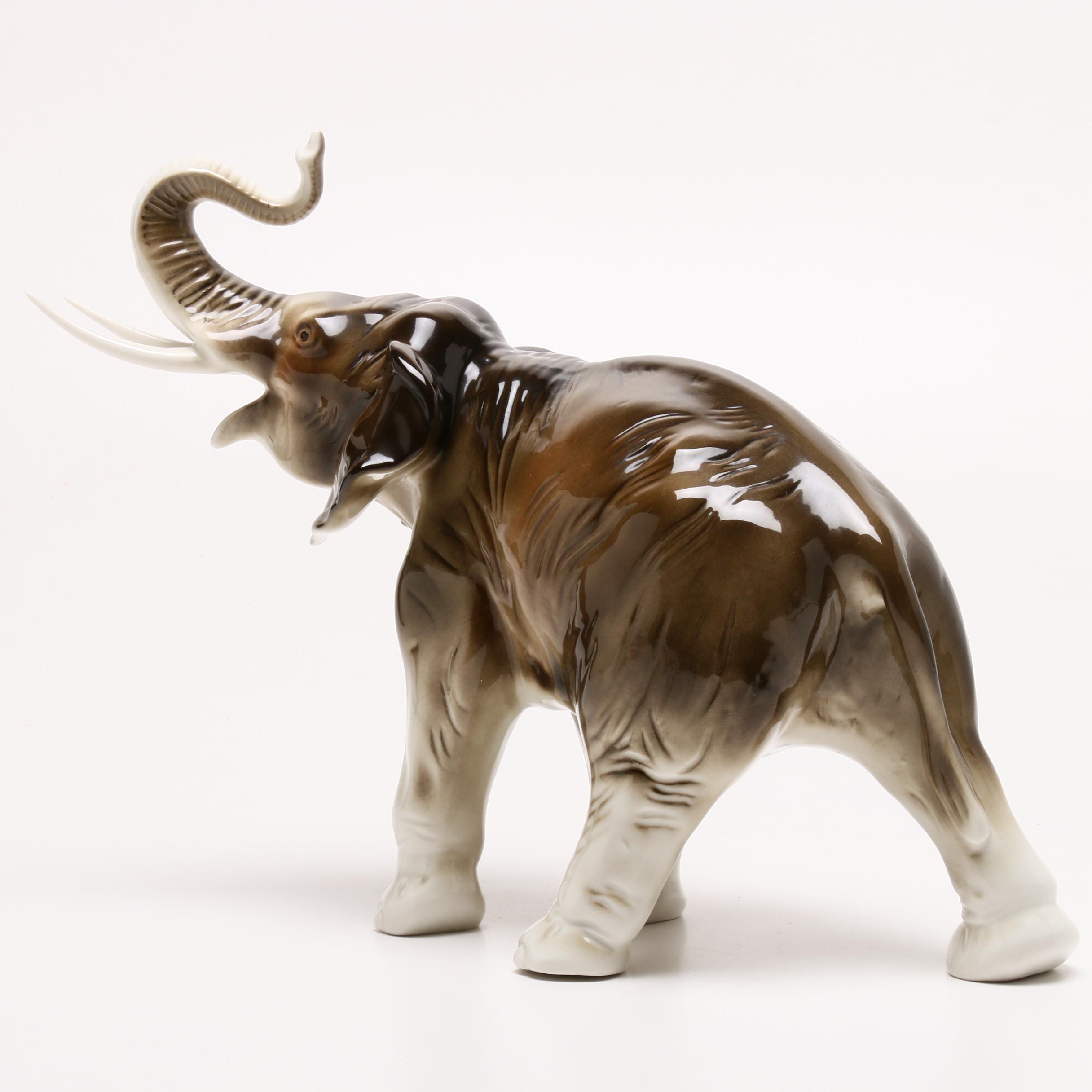 Royal Dux Porcelain Elephant Figurine EBTH