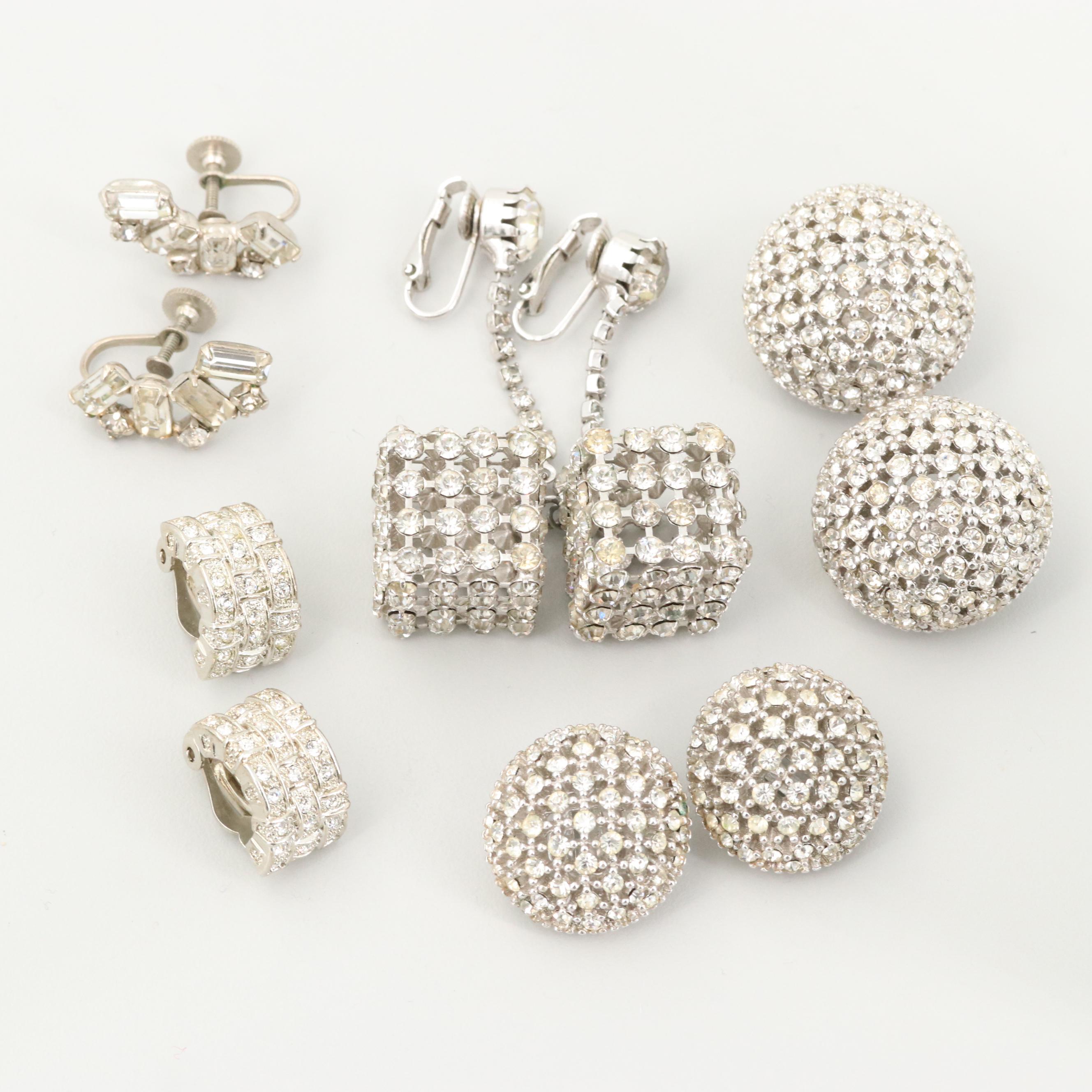 Costume Jewelry Featuring Sterling Silver, Rhinestones and Imitation