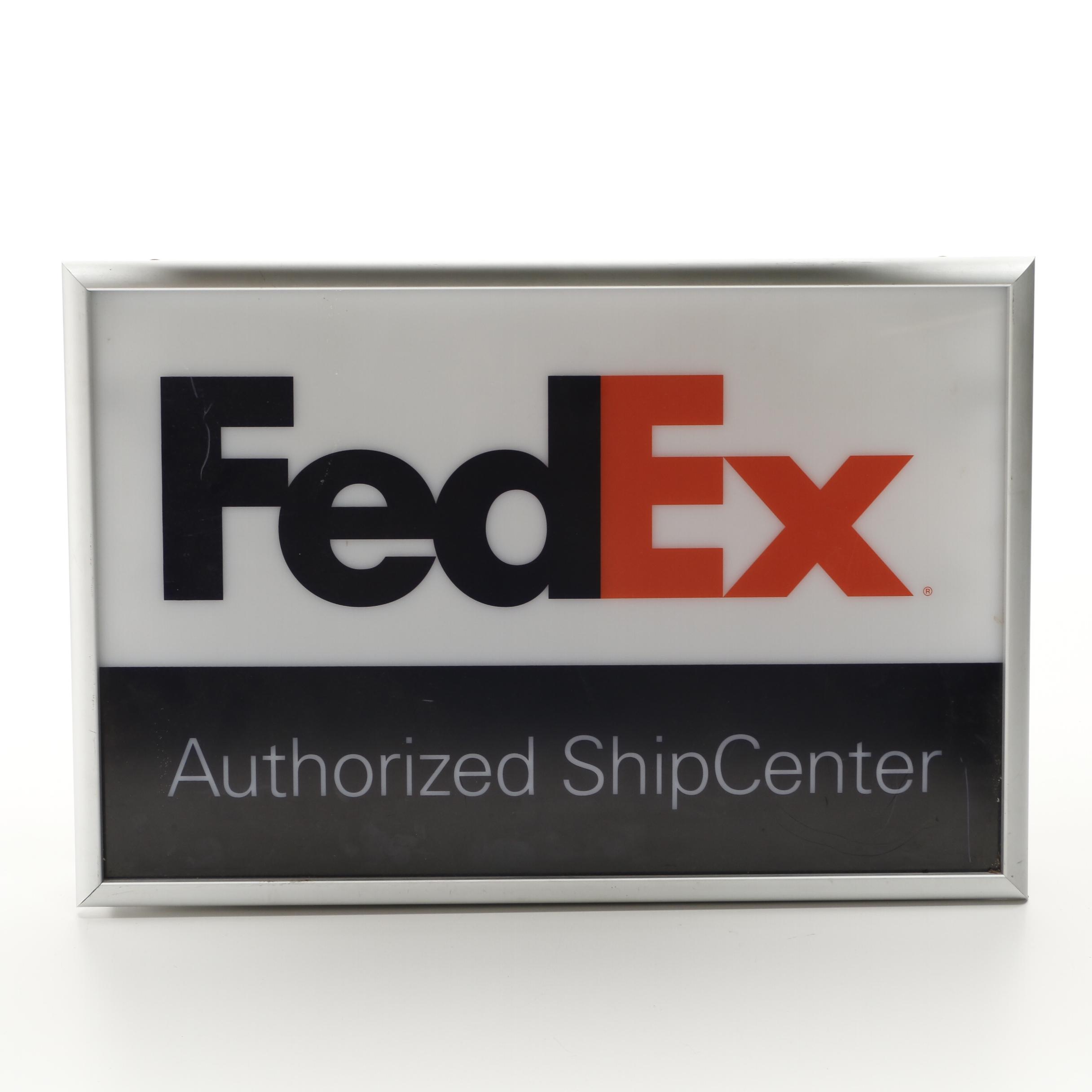 FedEx "Authorized Ship Center" Lighted Window Sign EBTH