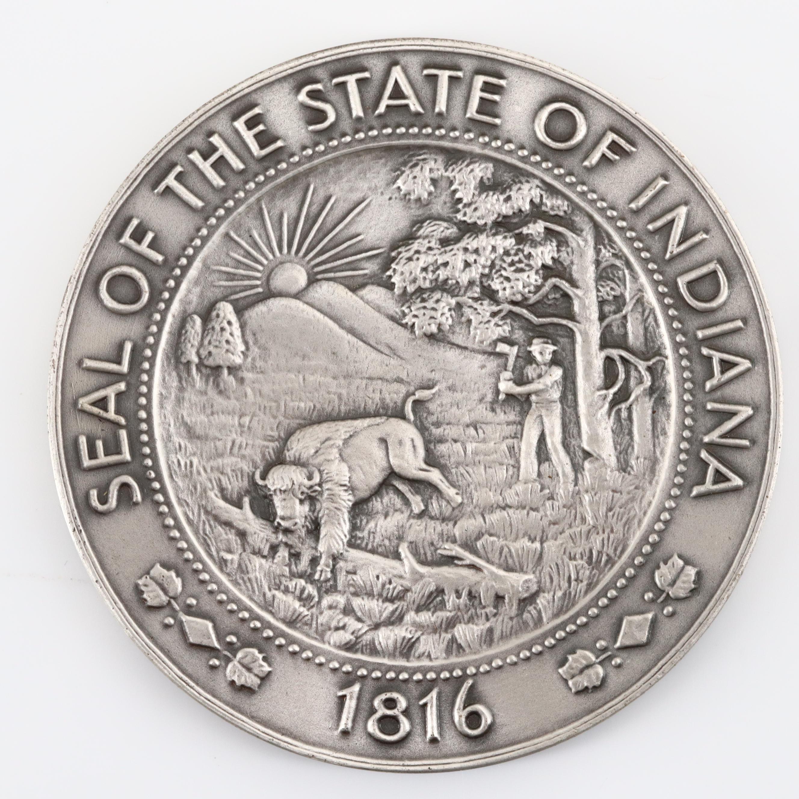 Indiana Sesquicentennial Commemorative Silver Medal EBTH