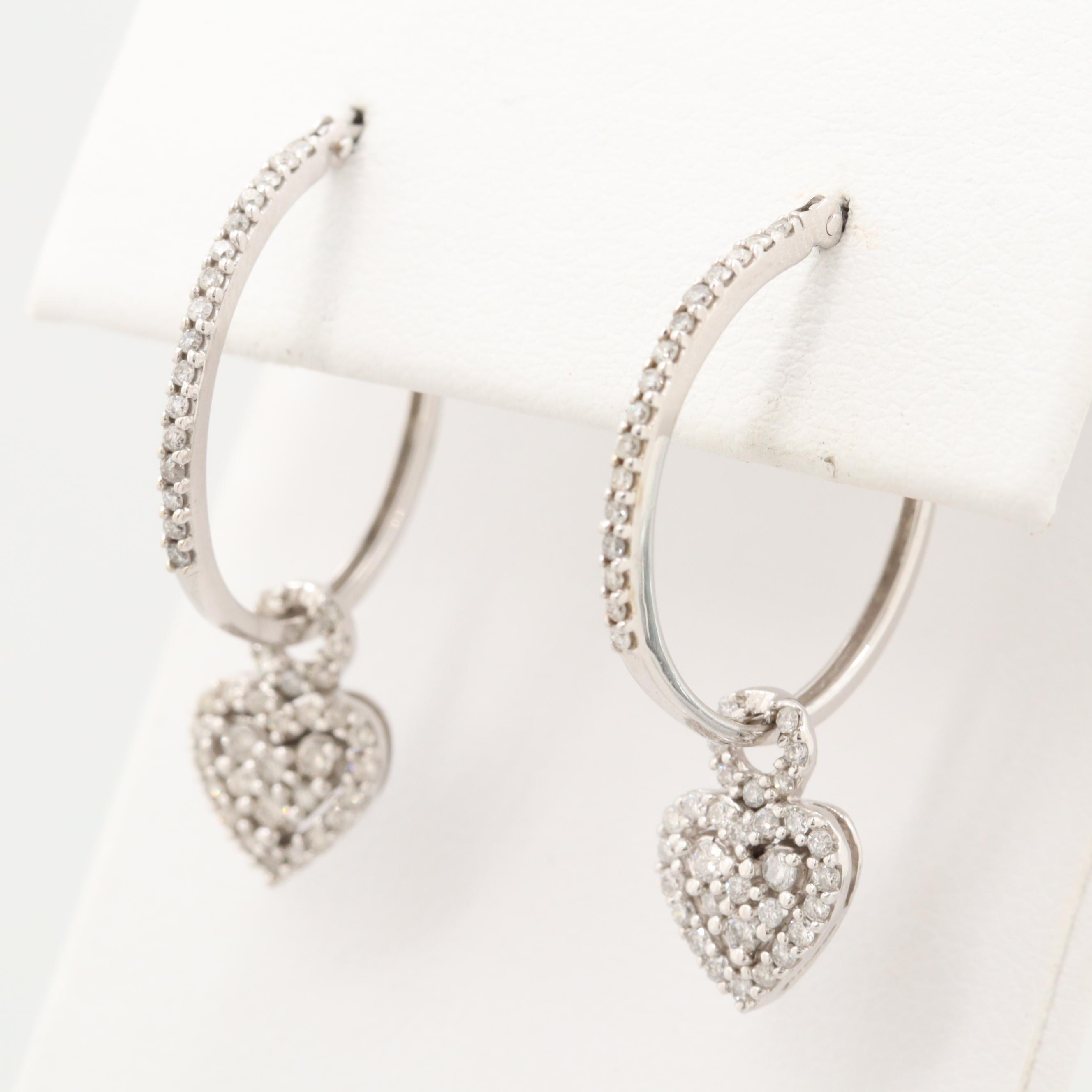 10K White Gold Diamond Heart Dangle Hoop Earrings EBTH   1559933976359 A22d3e6ca3cd3ebb9a9f06ec708d194f937c1d1be50df7661c5f1d2a317e8968.JPG