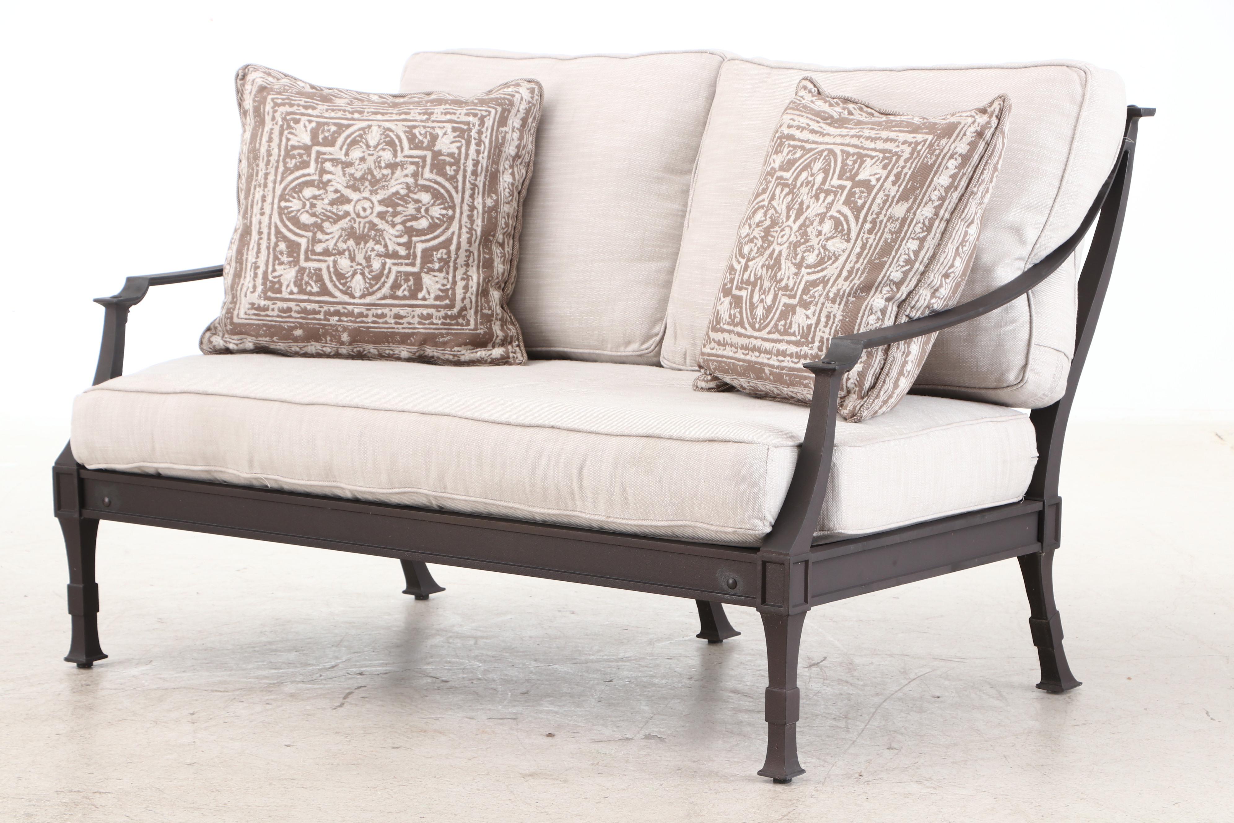 Restoration Hardware "Antibes" Outdoor Loveseat, Side Tables, and