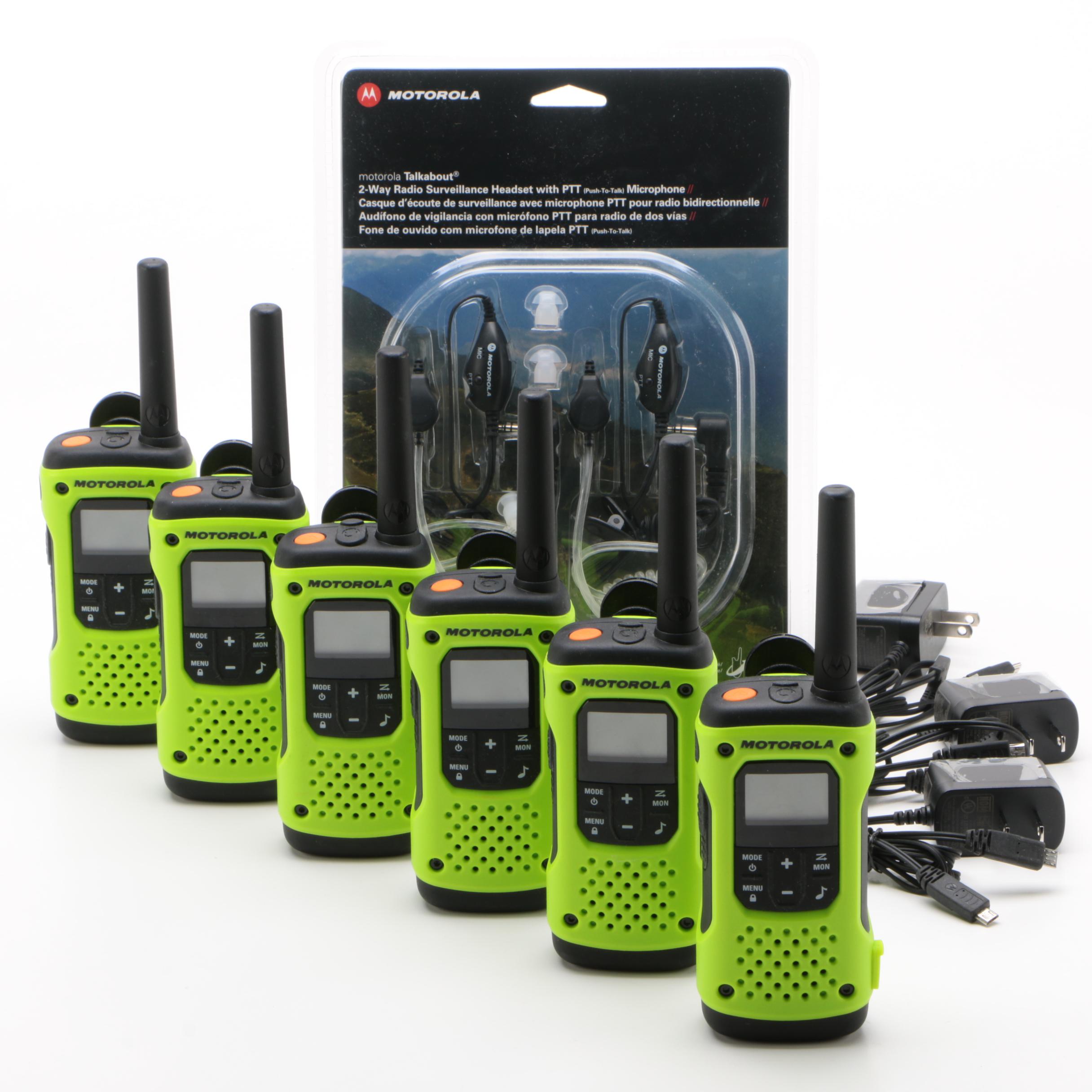 Motorola Talkabout T600 H20 TwoWay Radios with Surveillance Headset EBTH