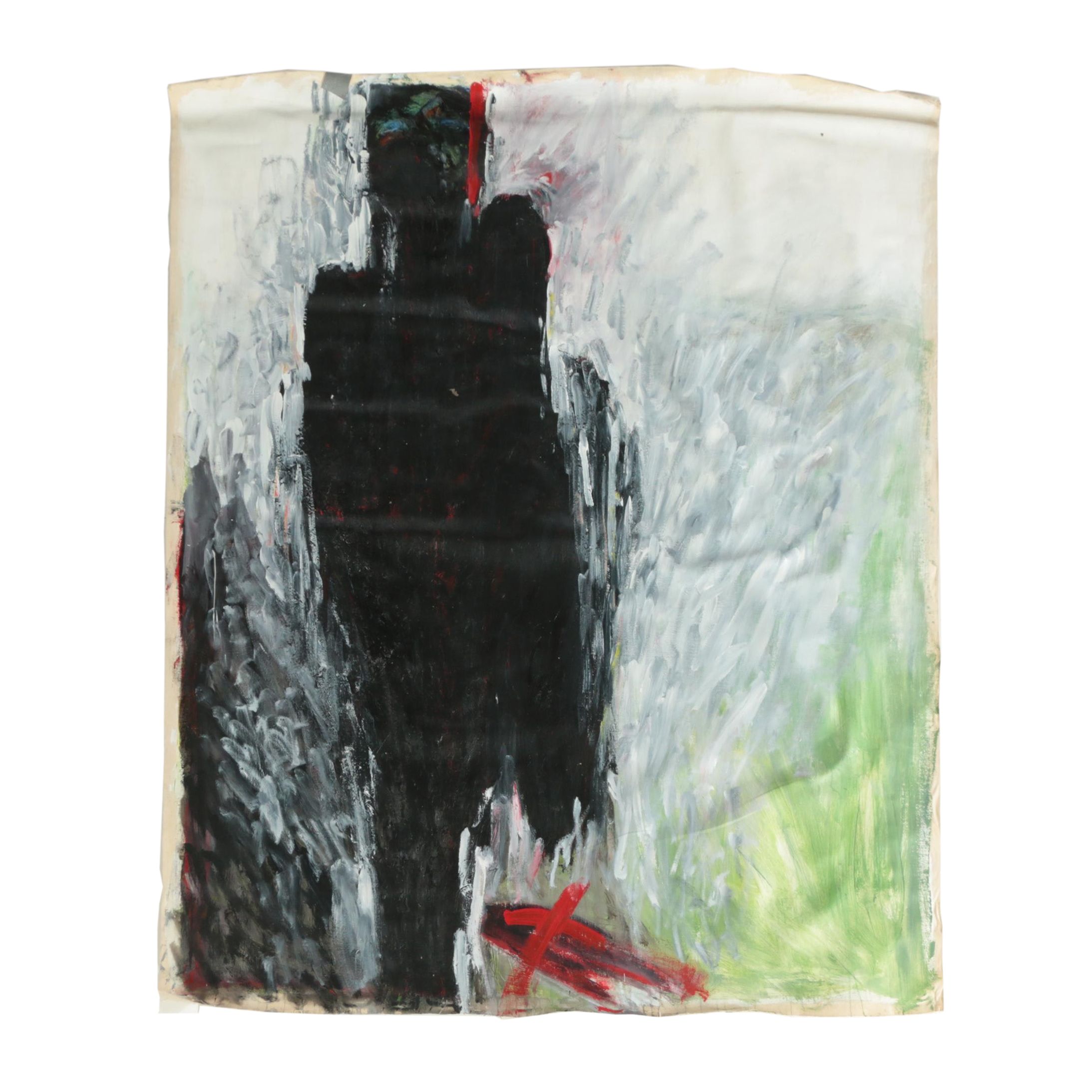 Esther Liu 1985 Oil Painting "Black Figure" EBTH