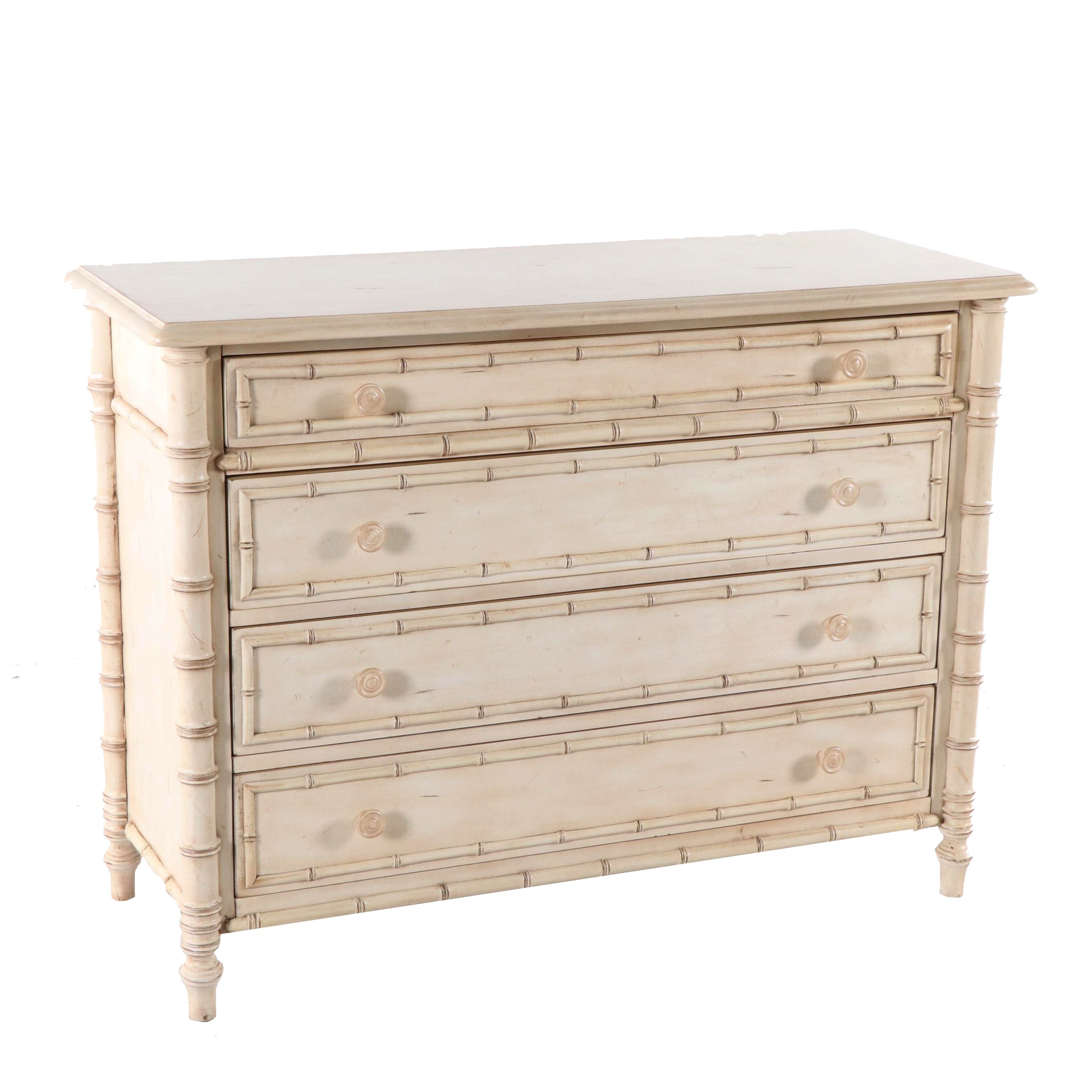 Lauren By Ralph Lauren White Faux Bamboo Chest Of Drawers Ebth