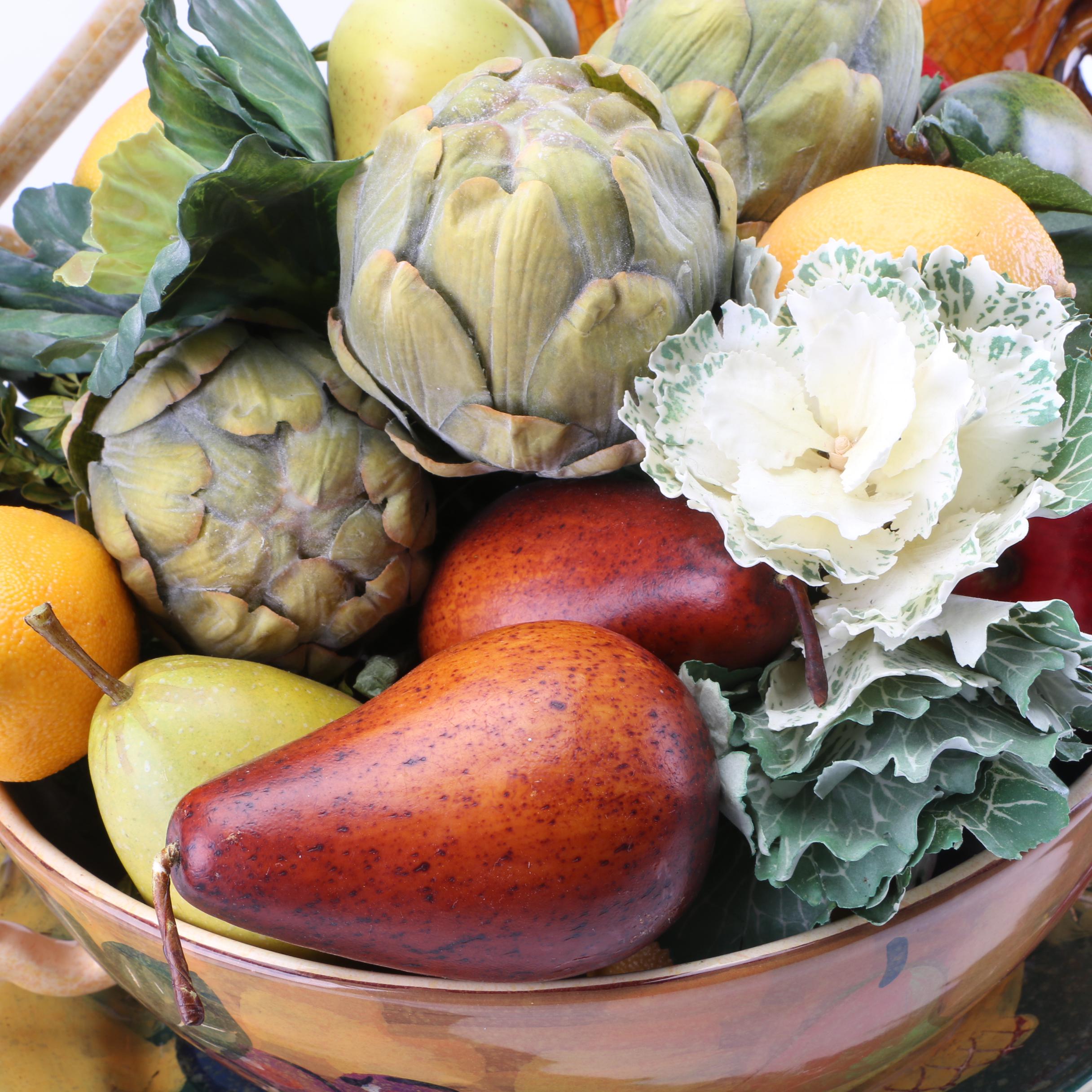 Ceramic Trays and Vases including Artificial Fruit Decor EBTH