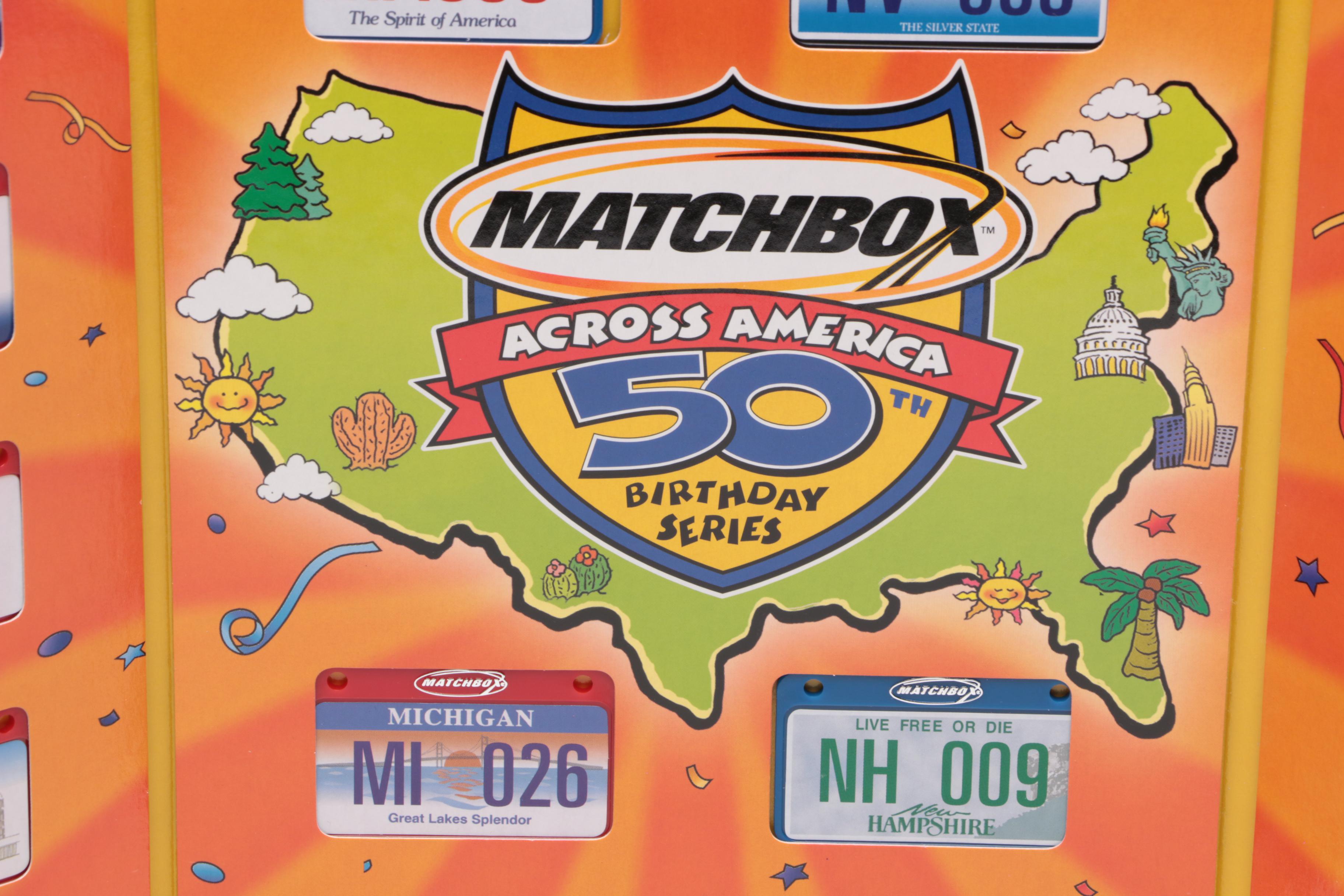 Matchbox Across America 50th Birthday Series License Plate and Car