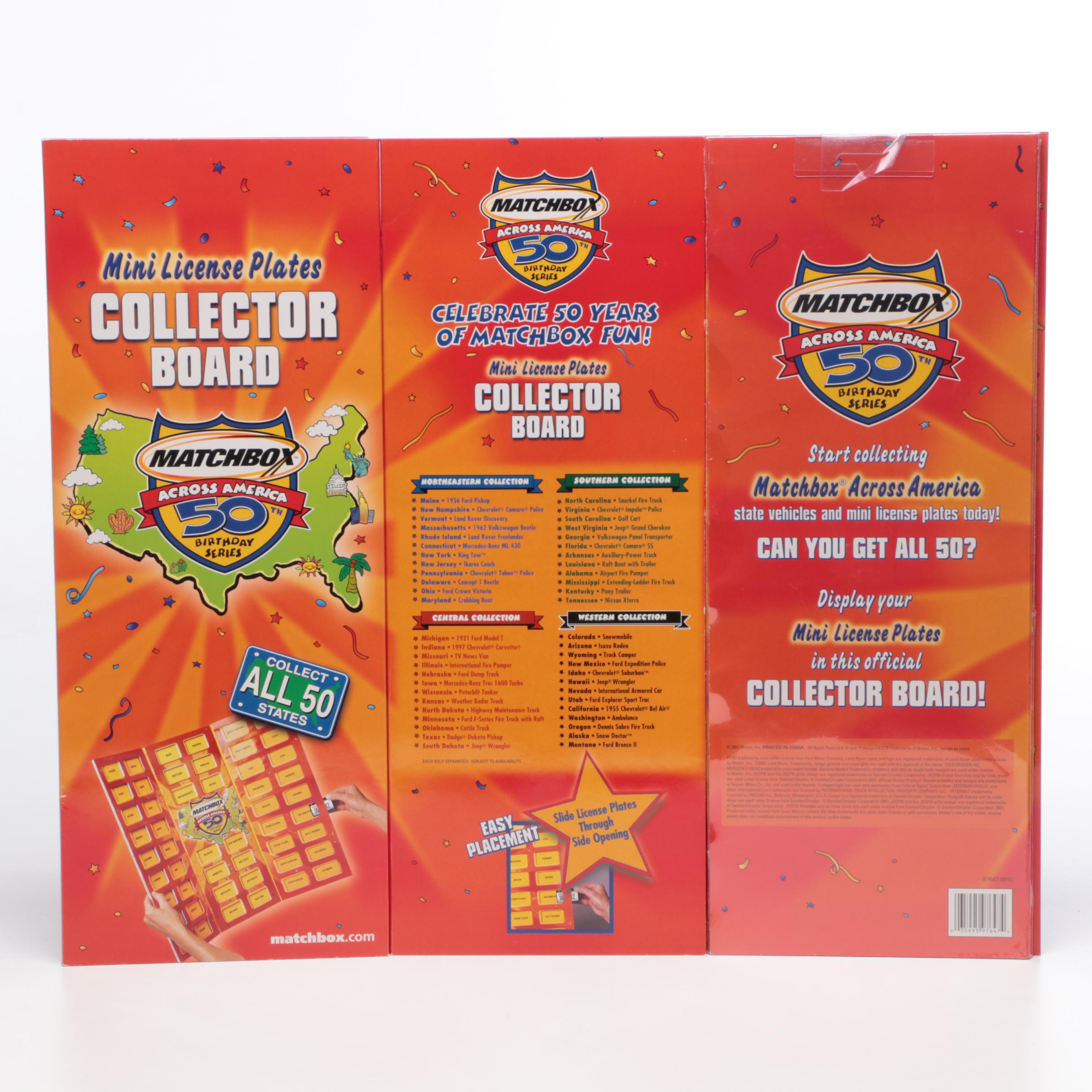 Matchbox Across America 50th Birthday Series License Plate and Car