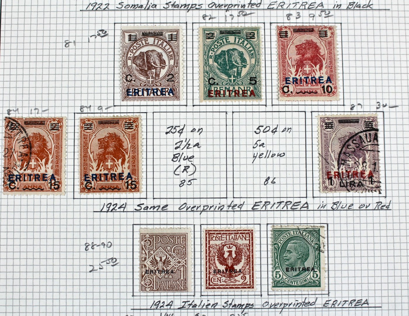 Twelve Stamp  Album Pages of Postage Stamps  From Eritrea  