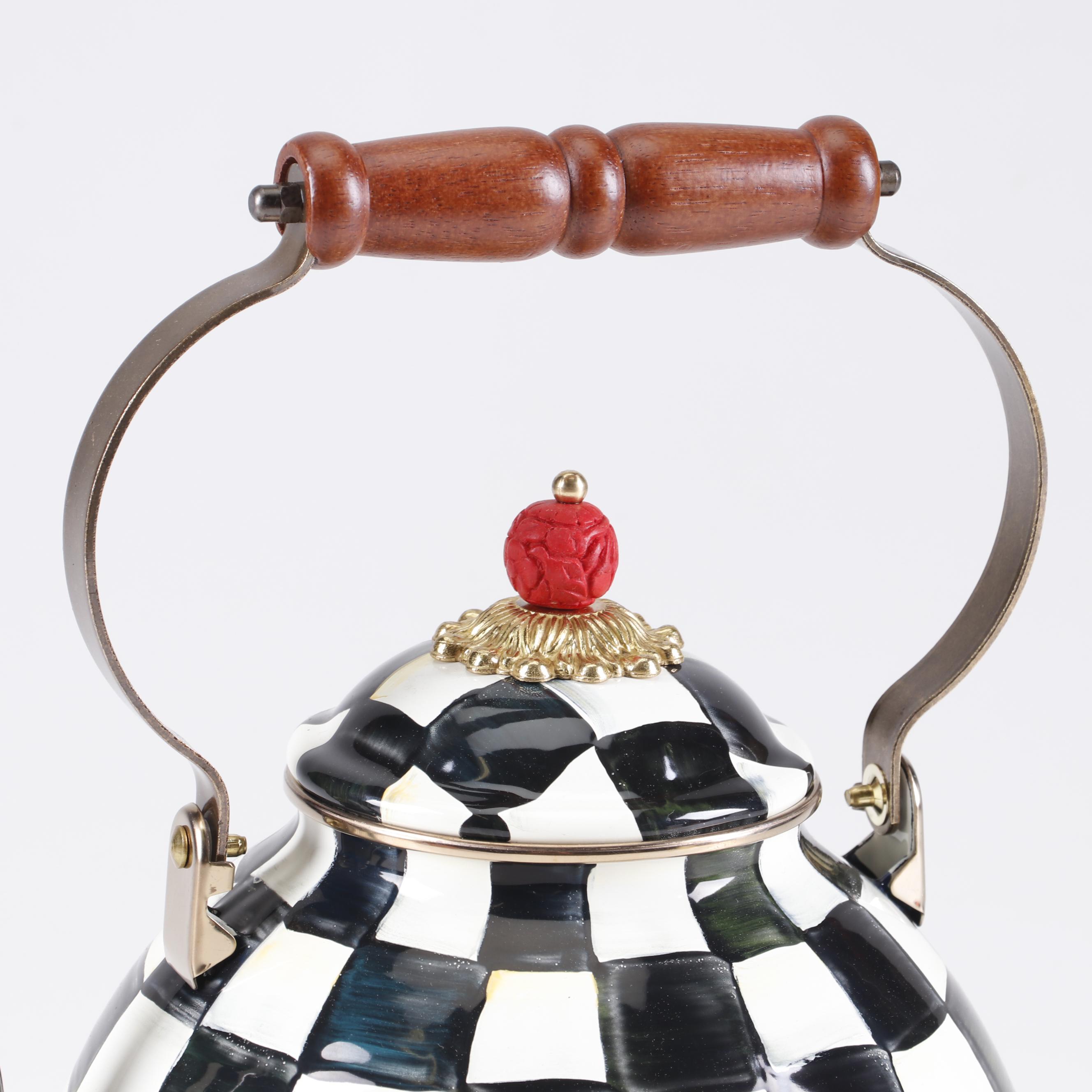 MacKenzieChilds "Courtly Check" Tea Kettle and "Marylebone" Box EBTH