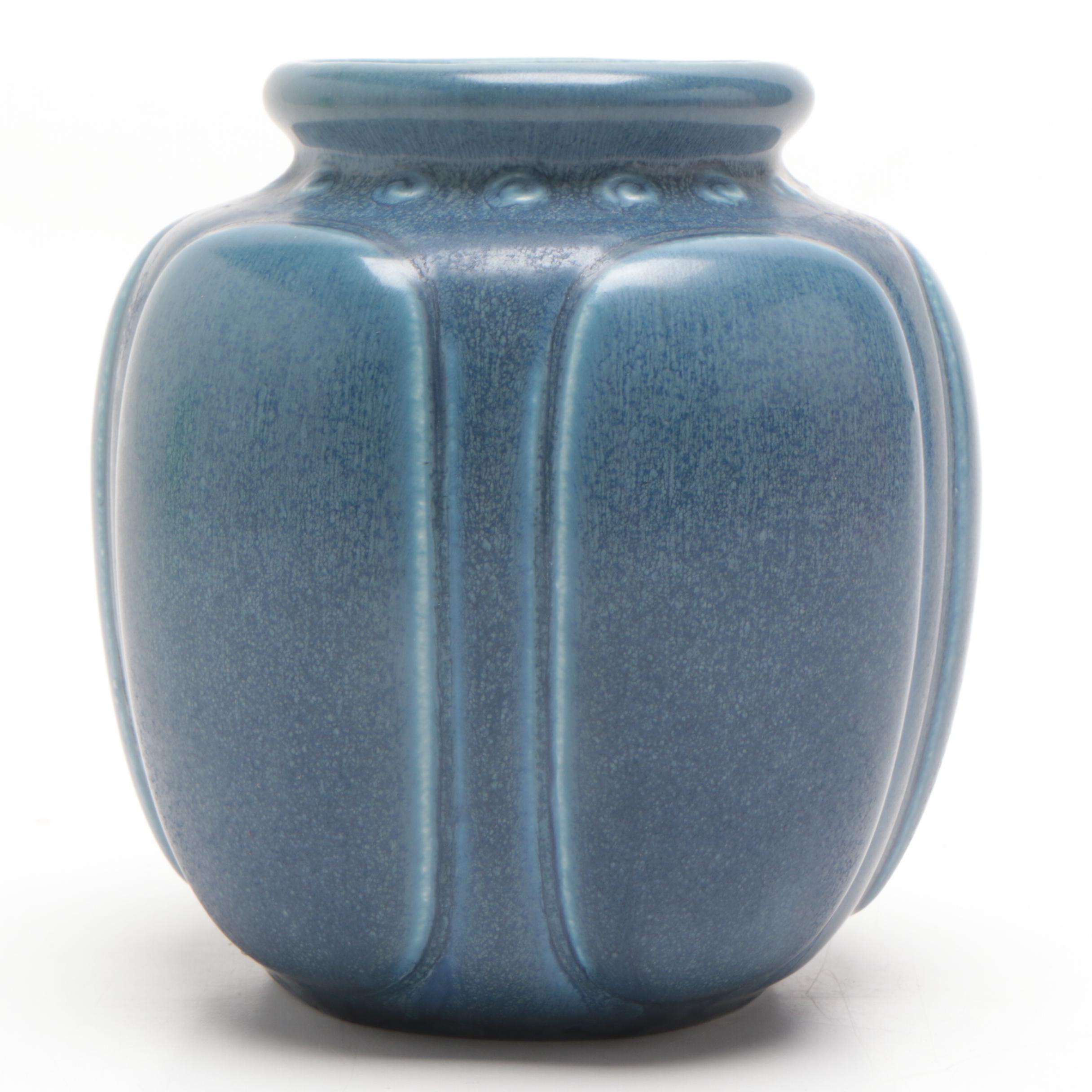 Rookwood Pottery Art Deco 50th Anniversary Vase in Matte Blue, 1930 EBTH