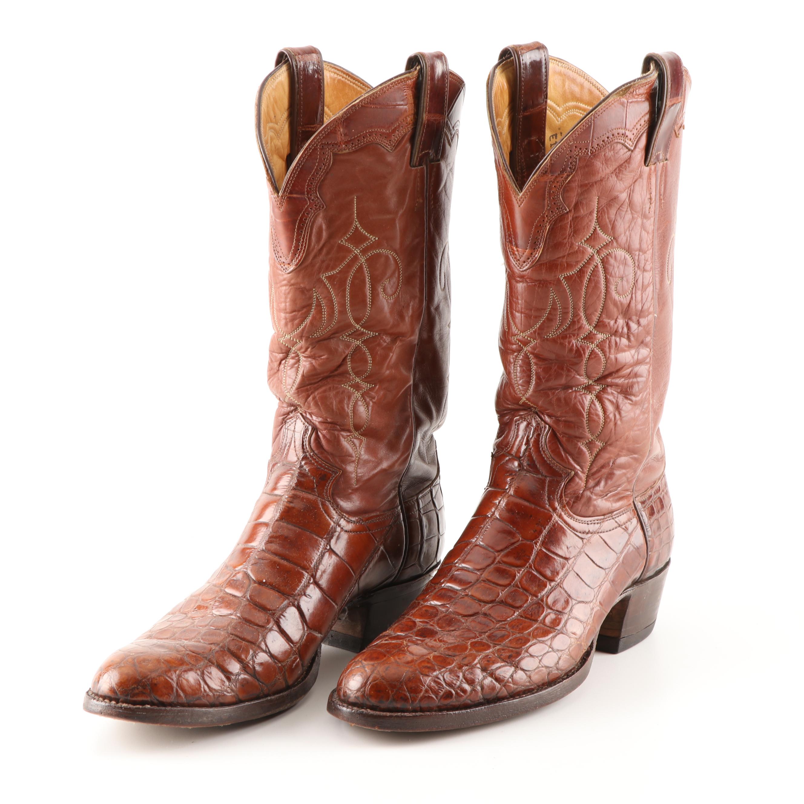 cowboy boots crocodile skin