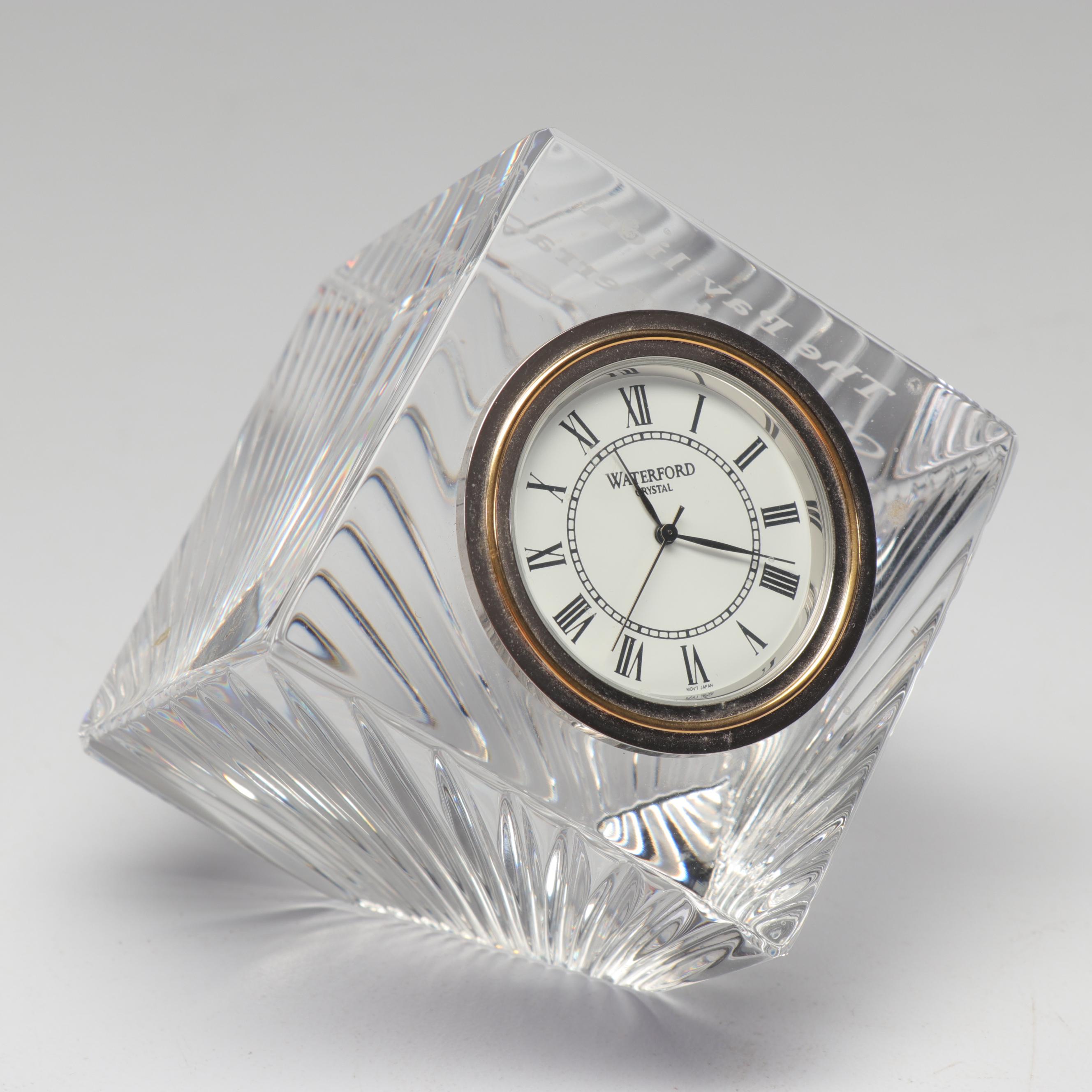 Waterford Crystal Bell and "Meridian" Quartz Clock EBTH