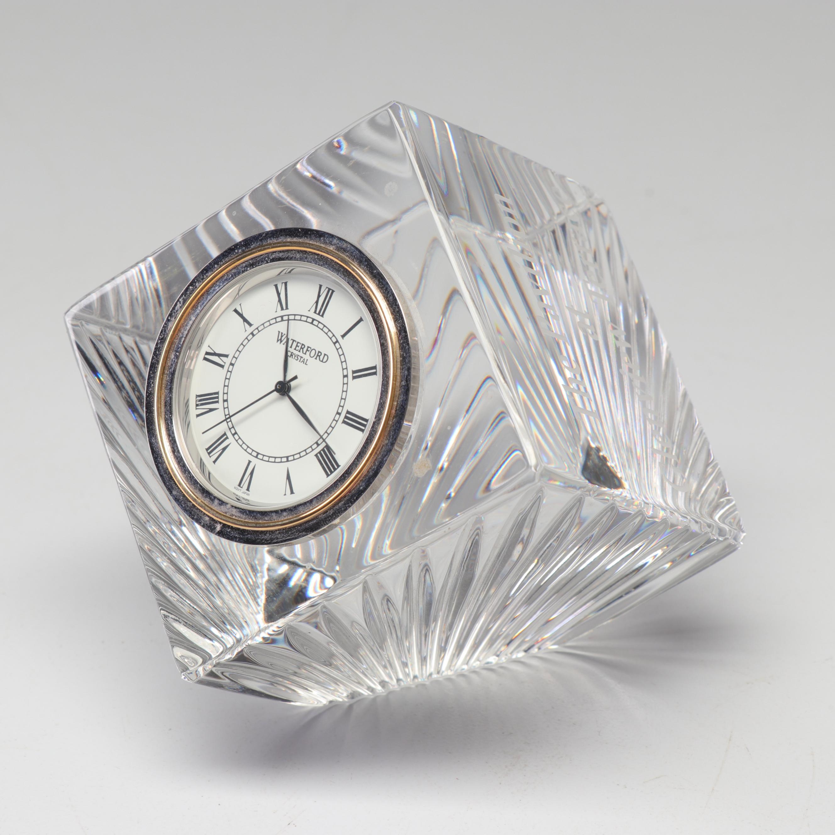Waterford Crystal Bell and "Meridian" Quartz Clock EBTH