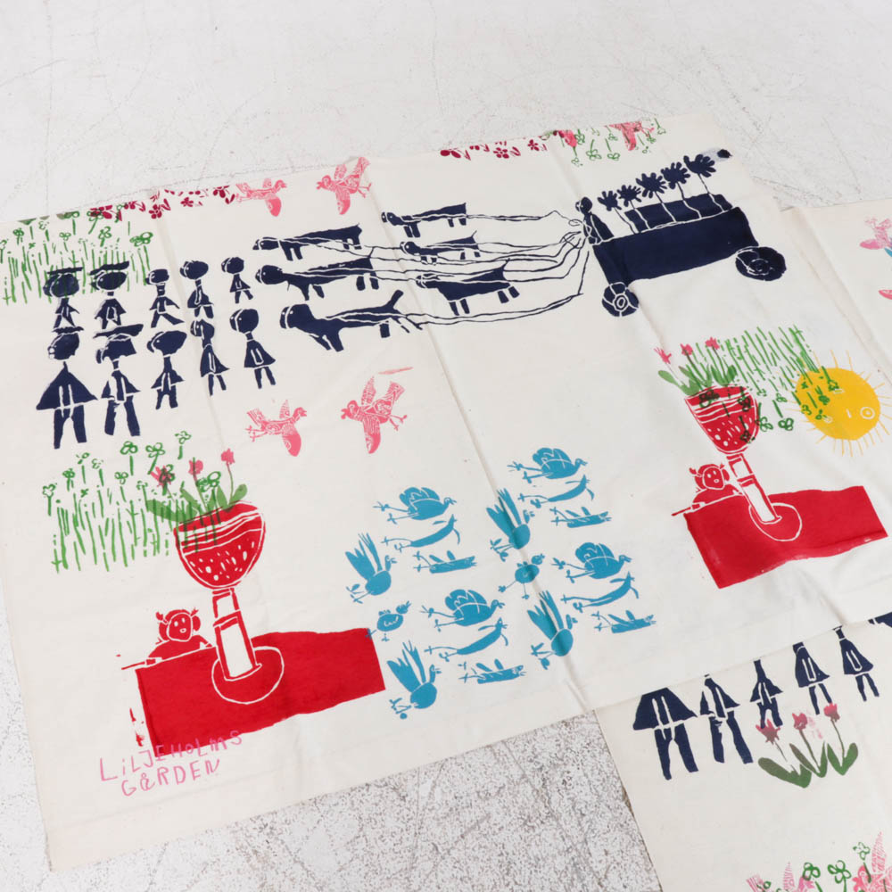 Lijeholms Swedish Modern Barkcloth Curtain Panels Mid