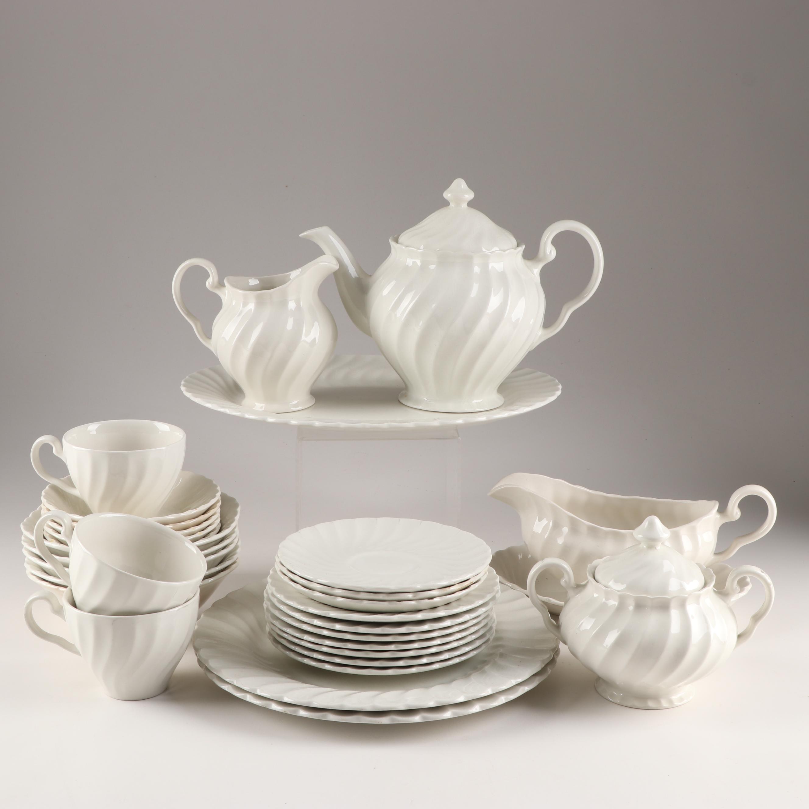 Johnson Brothers "Regency" White Swirled Dinnerware EBTH