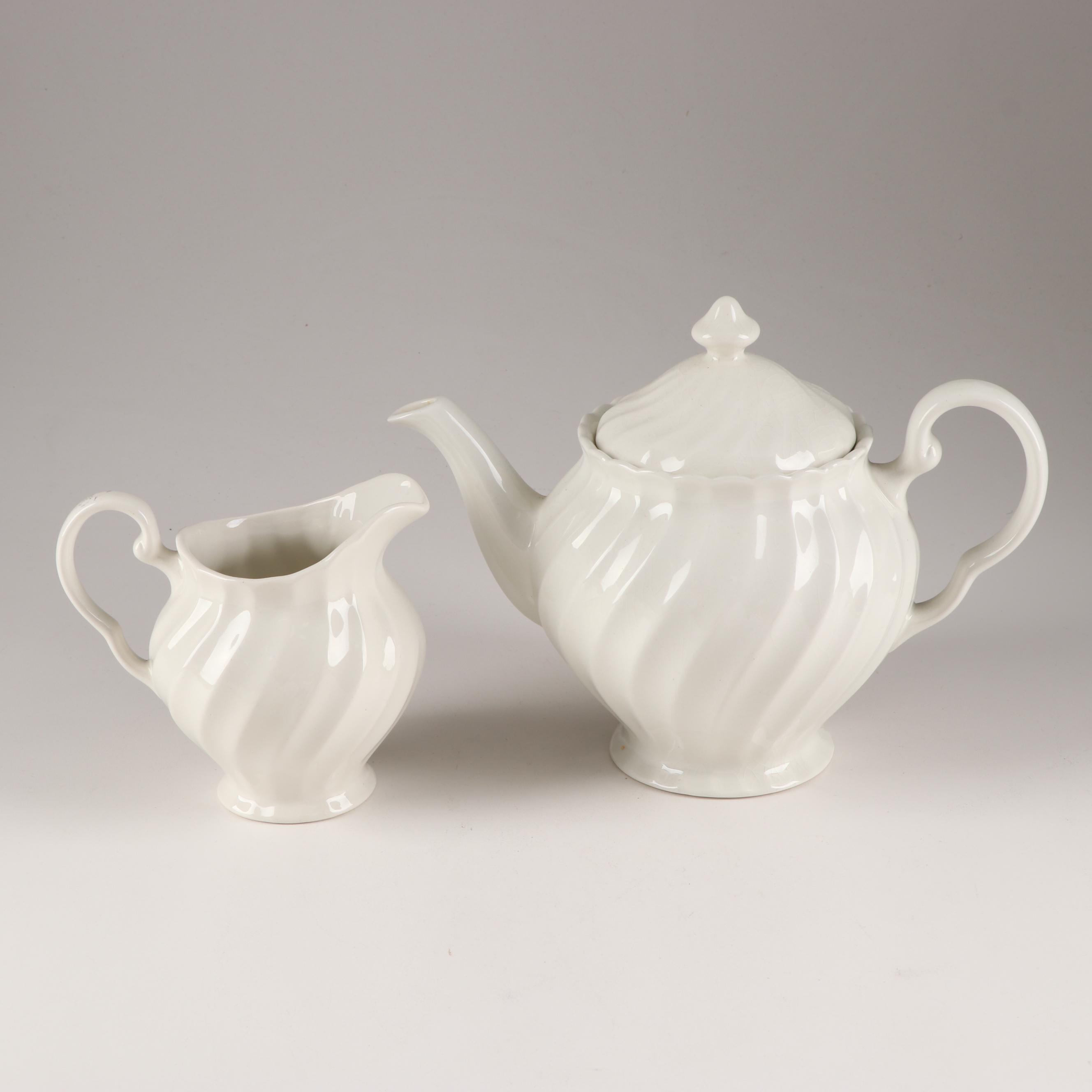 Johnson Brothers "Regency" White Swirled Dinnerware EBTH