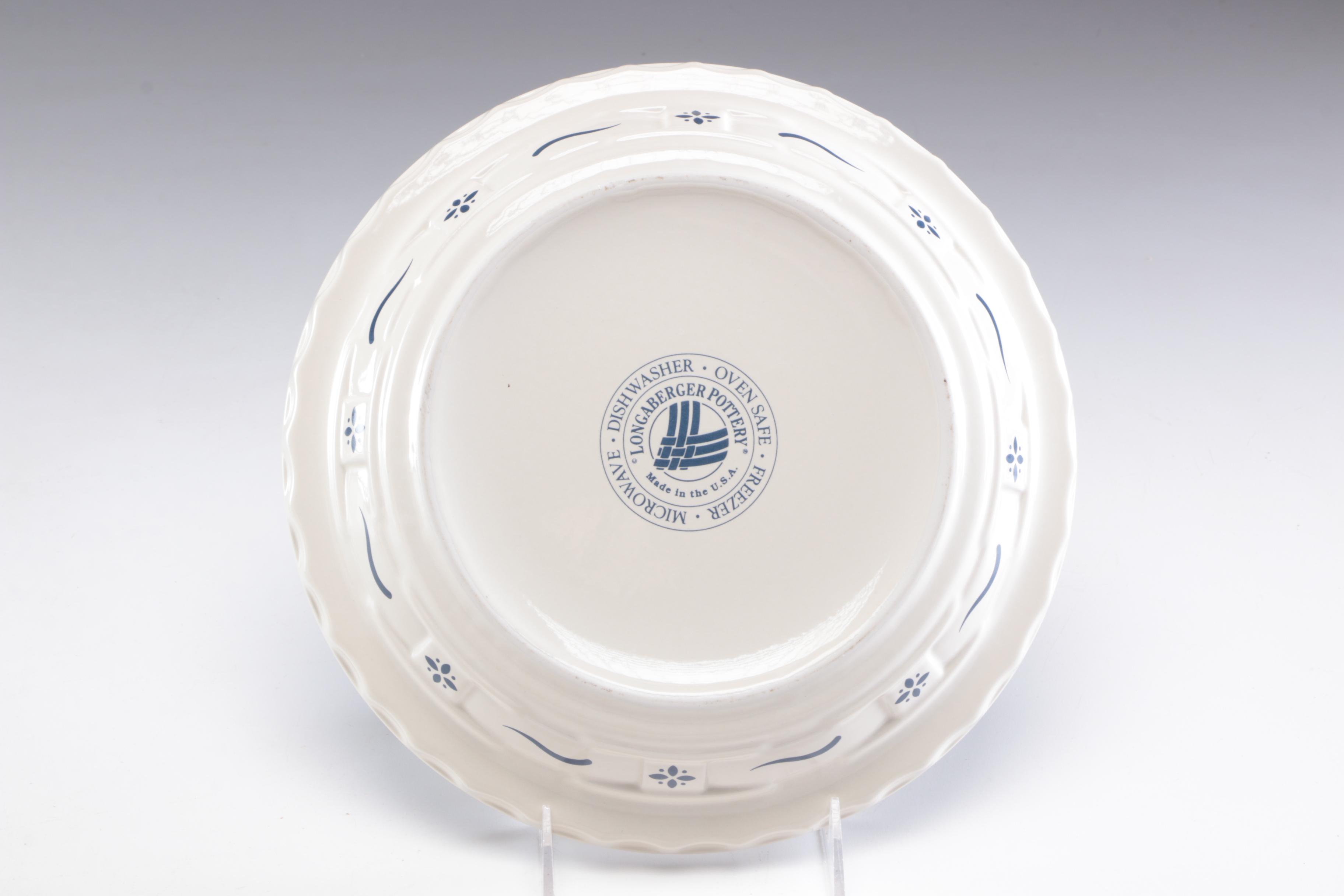 Longaberger Pottery "Woven Traditions" Baking Dish and Mixing Bowls EBTH