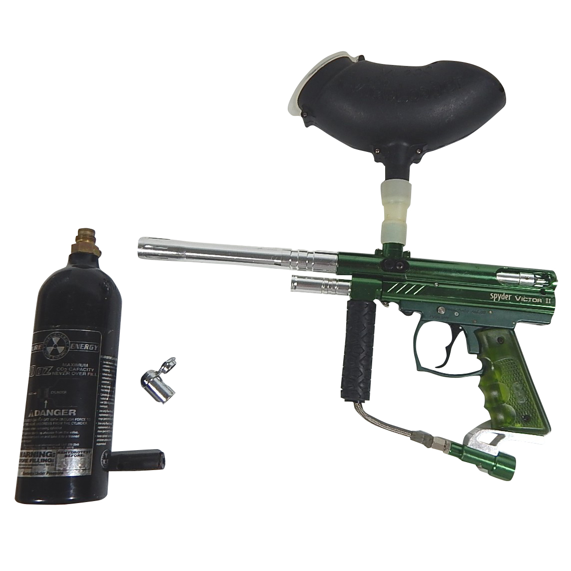 Spyder Victor II Semi Automatic 168 Caliber Paint Ball Gun and Hopper EBTH