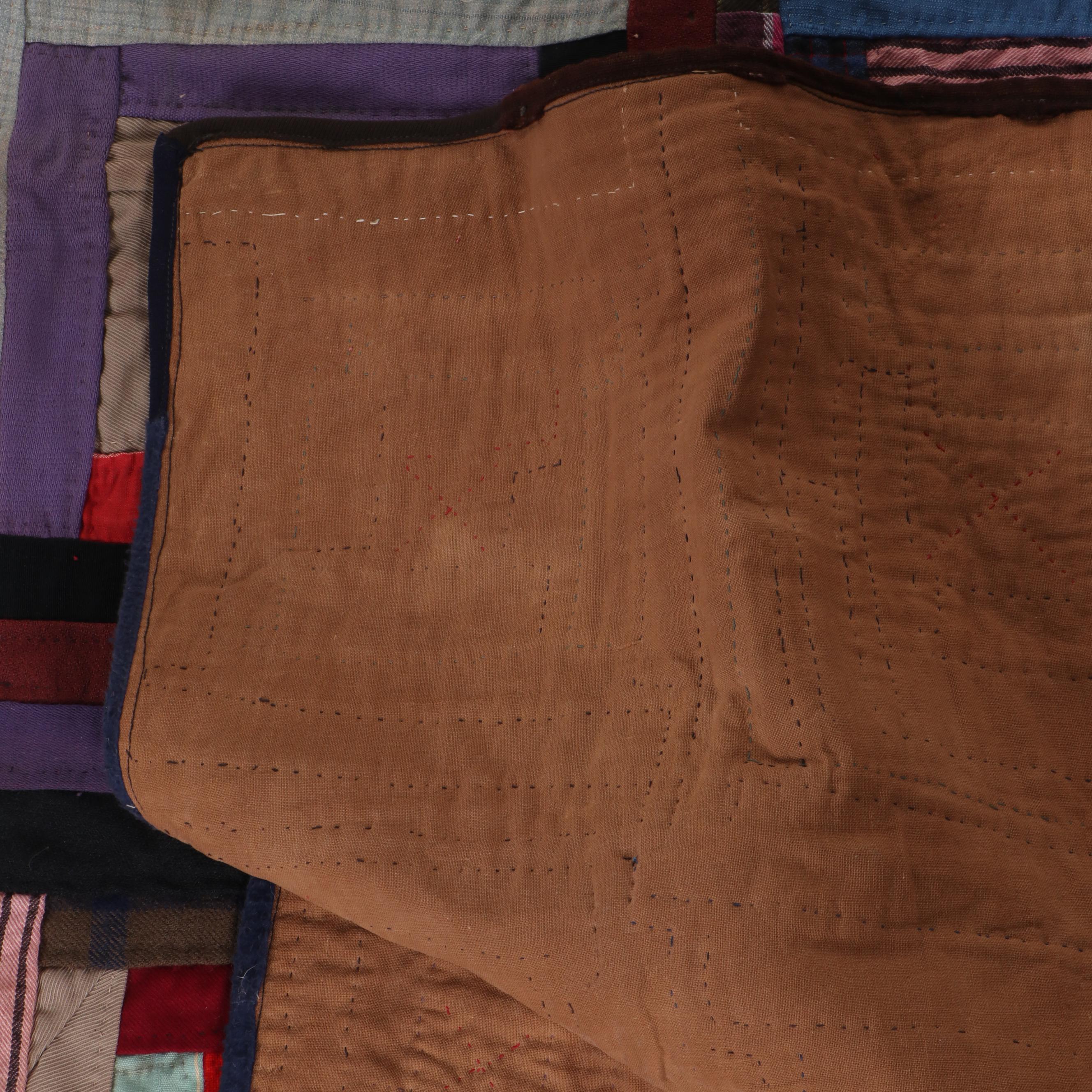 Handmade Log Cabin Quilt EBTH