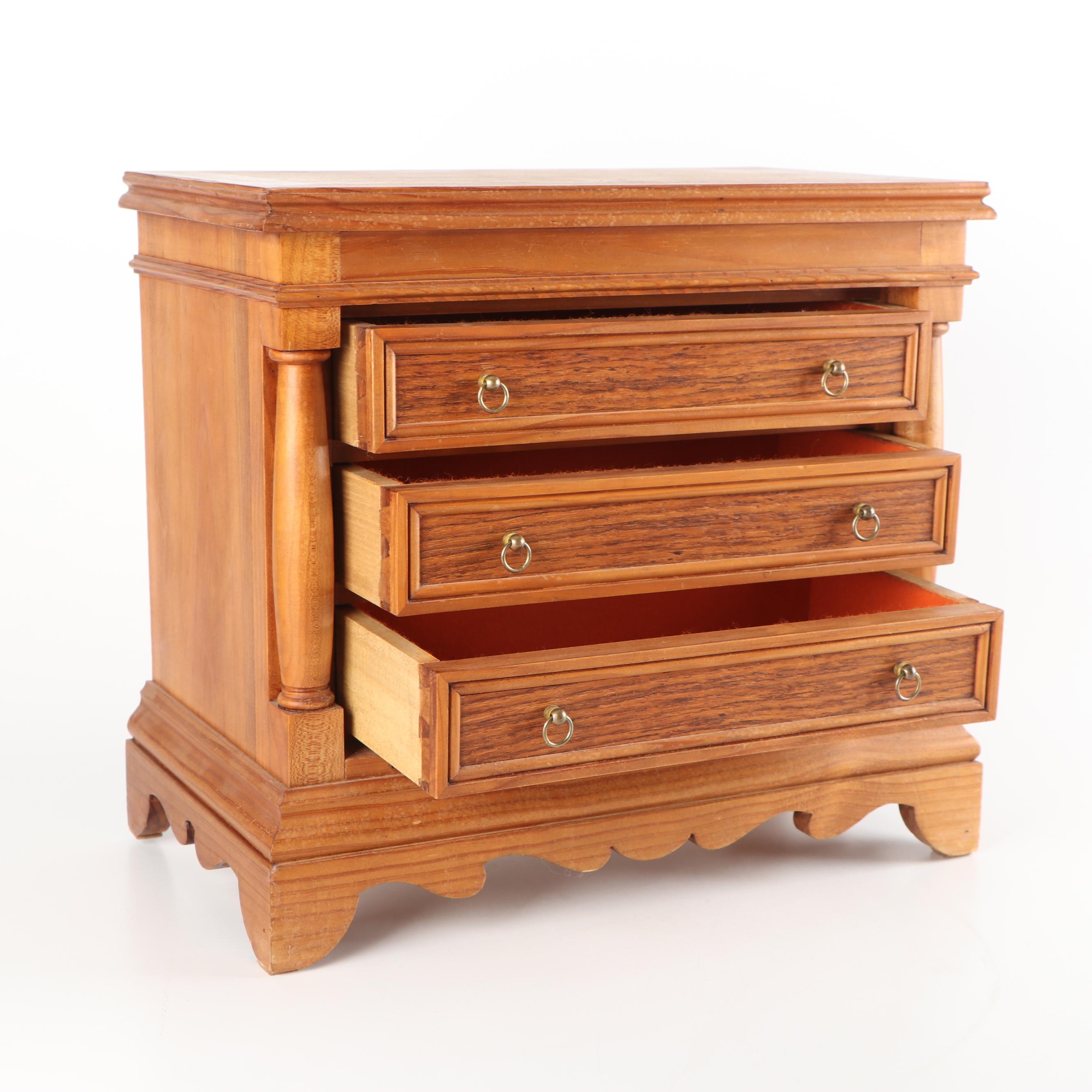 Pine Wood Jewelry Box EBTH