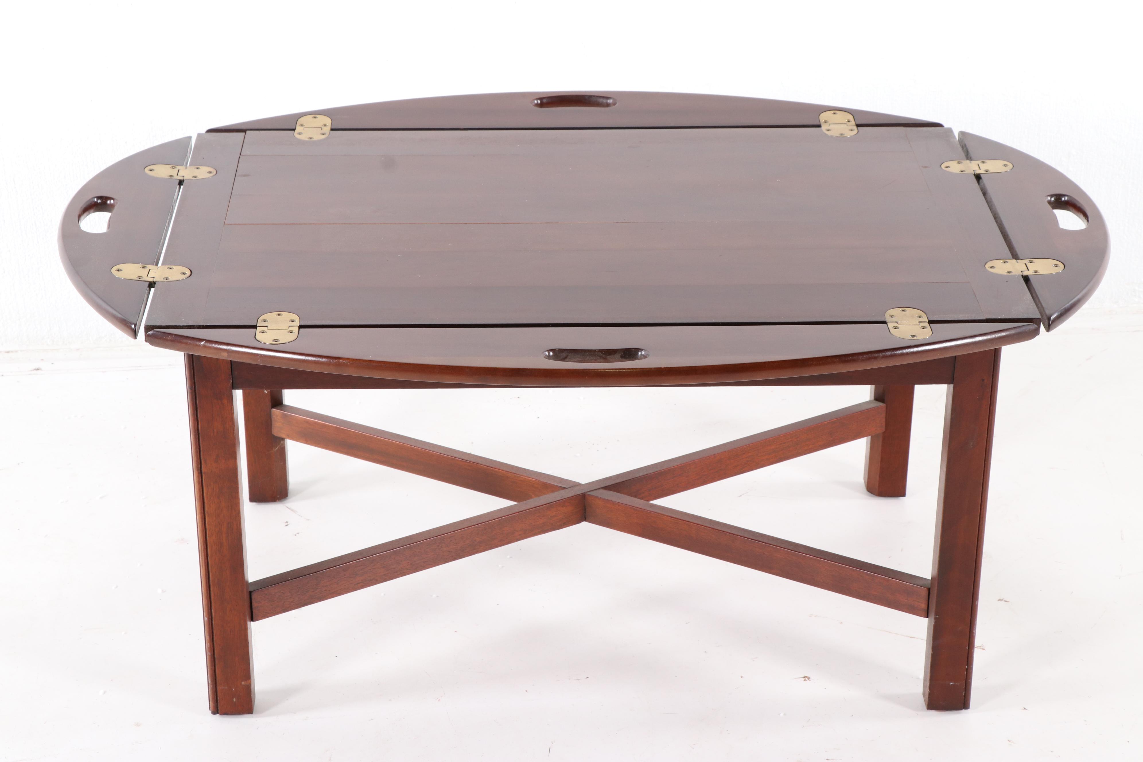 Cherry Stained Butler's Tray Cocktail Table, Late Twentieth Century EBTH