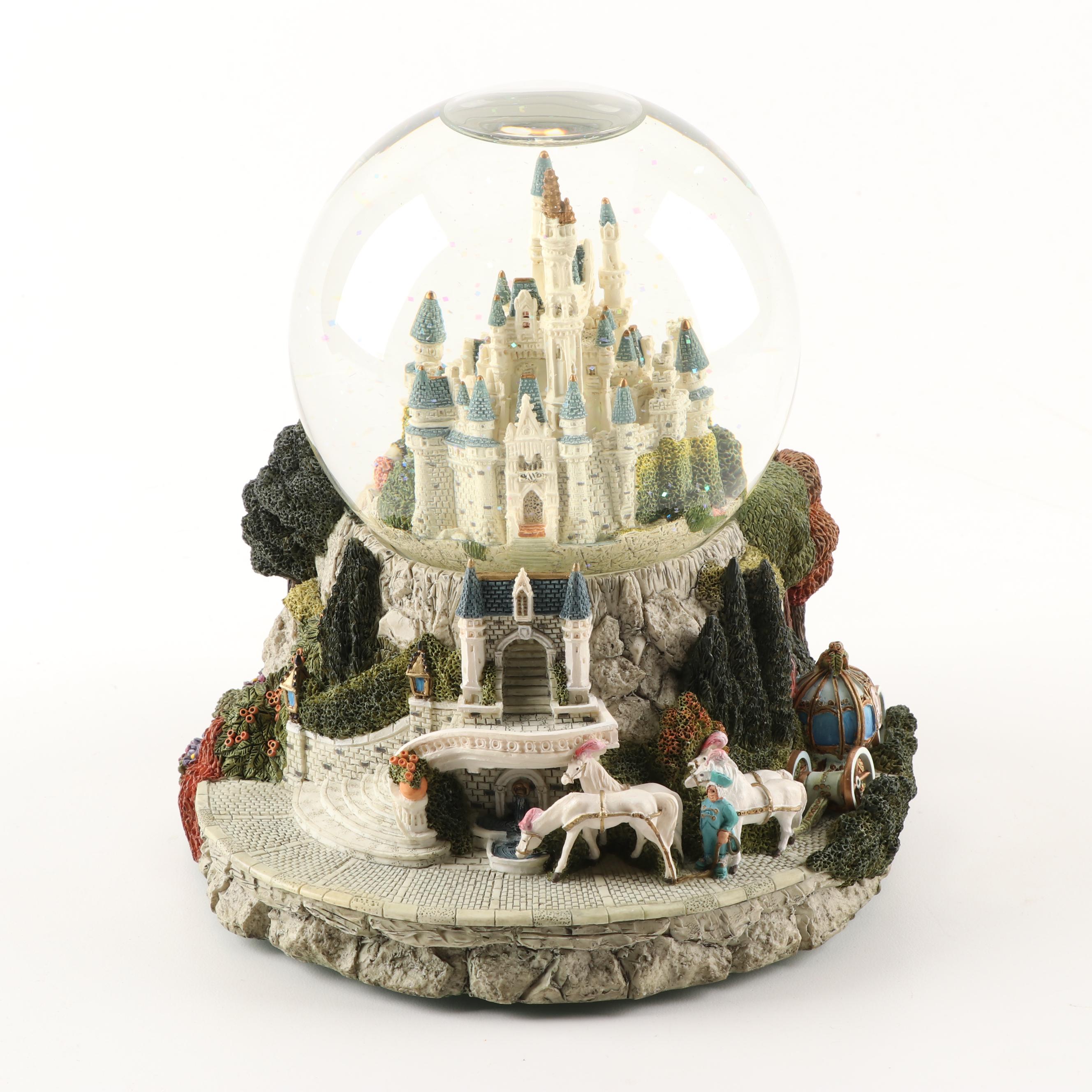 Walt Disney's Cinderella Castle Snow Globe "So This is Love" Music Box