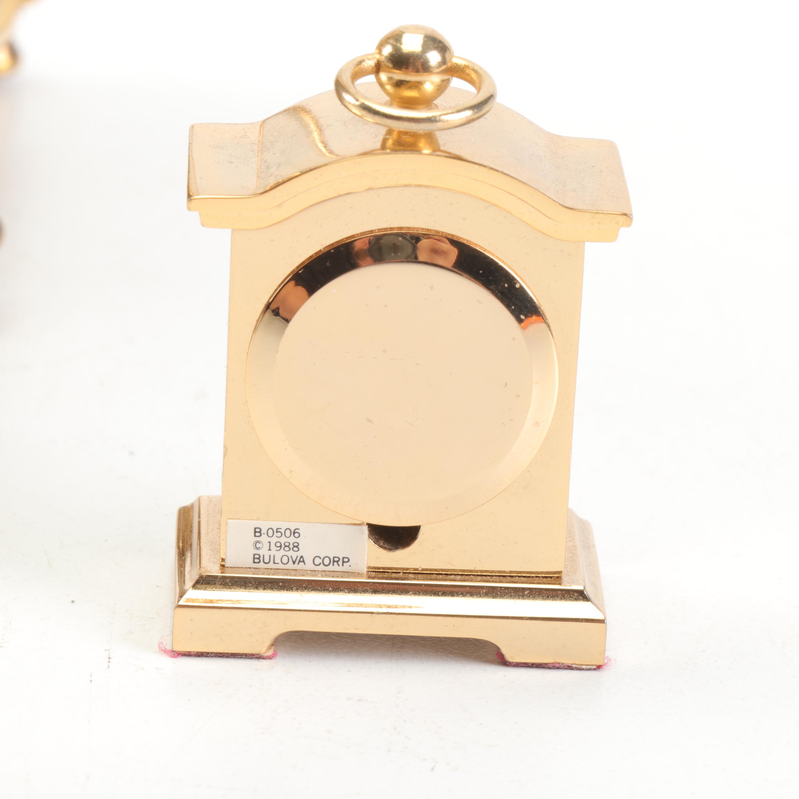 Koma Diana Brass Regulator Clock with Miniature Bulova Clock EBTH