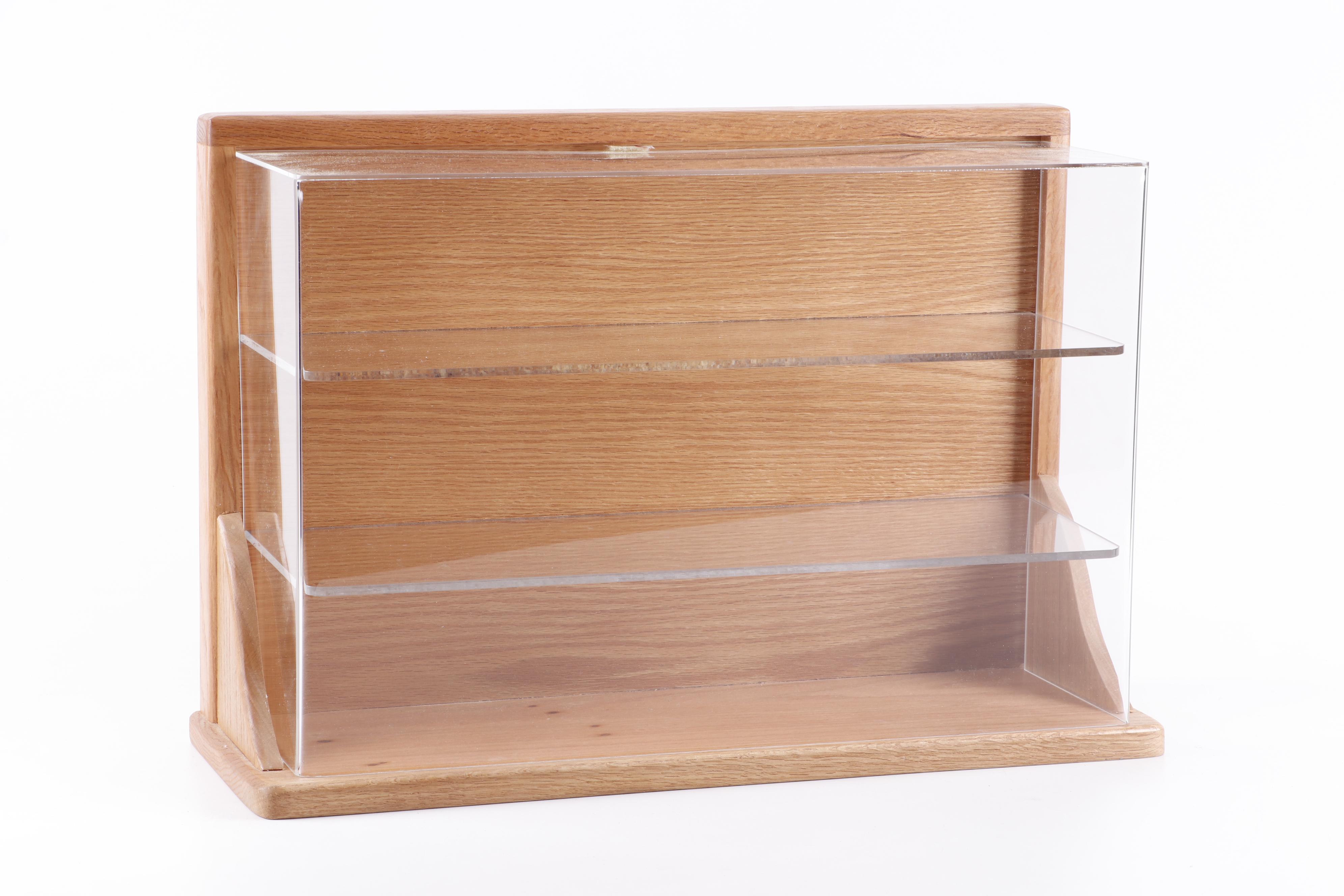 Contemporary Oak and Acrylic Display Cases EBTH