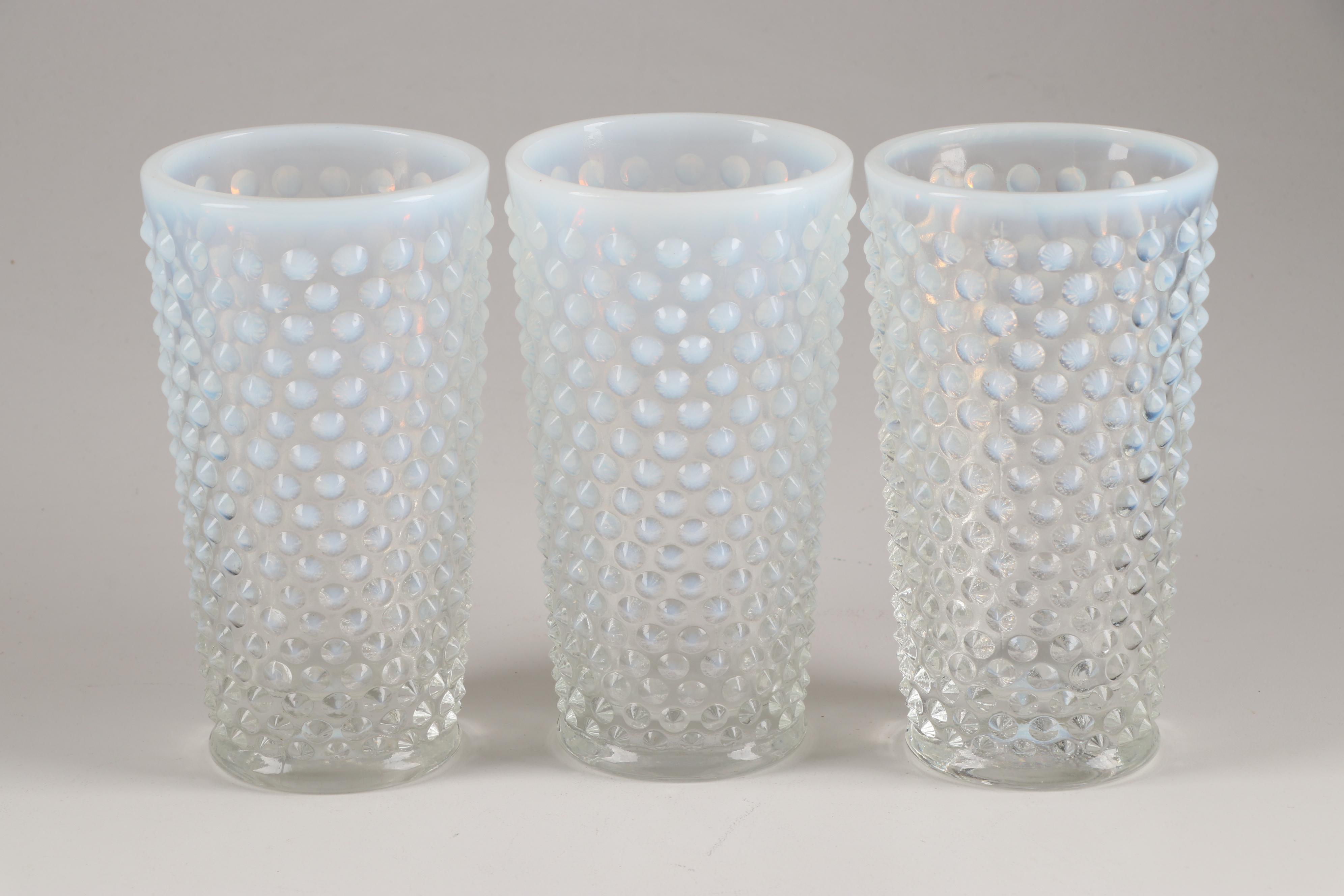 Fenton Glass "Hobnail French Opalescent" Tumblers, Mid 20th Century EBTH