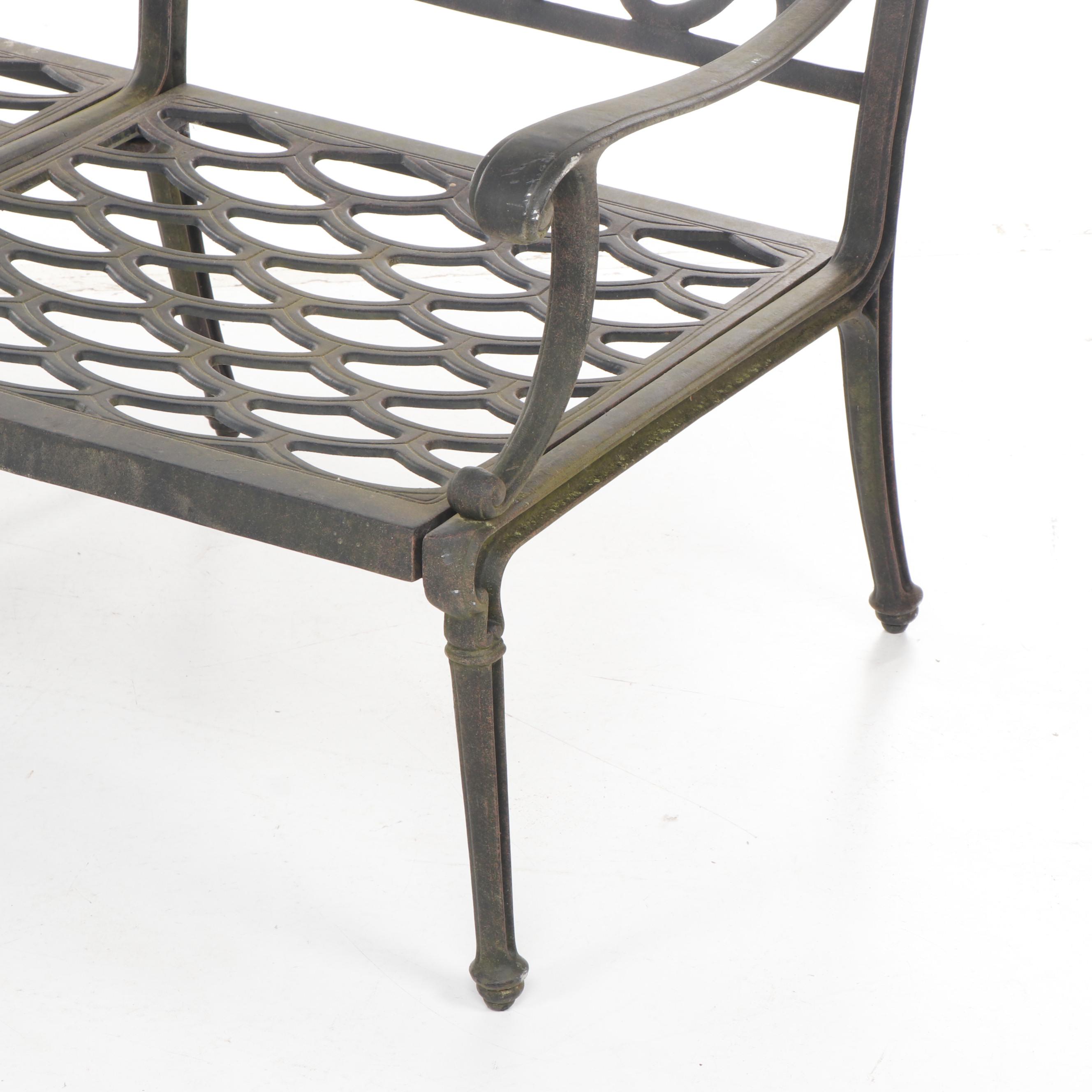 Contemporary Transitional Black Metal Patio Sofa with Coffee Table EBTH