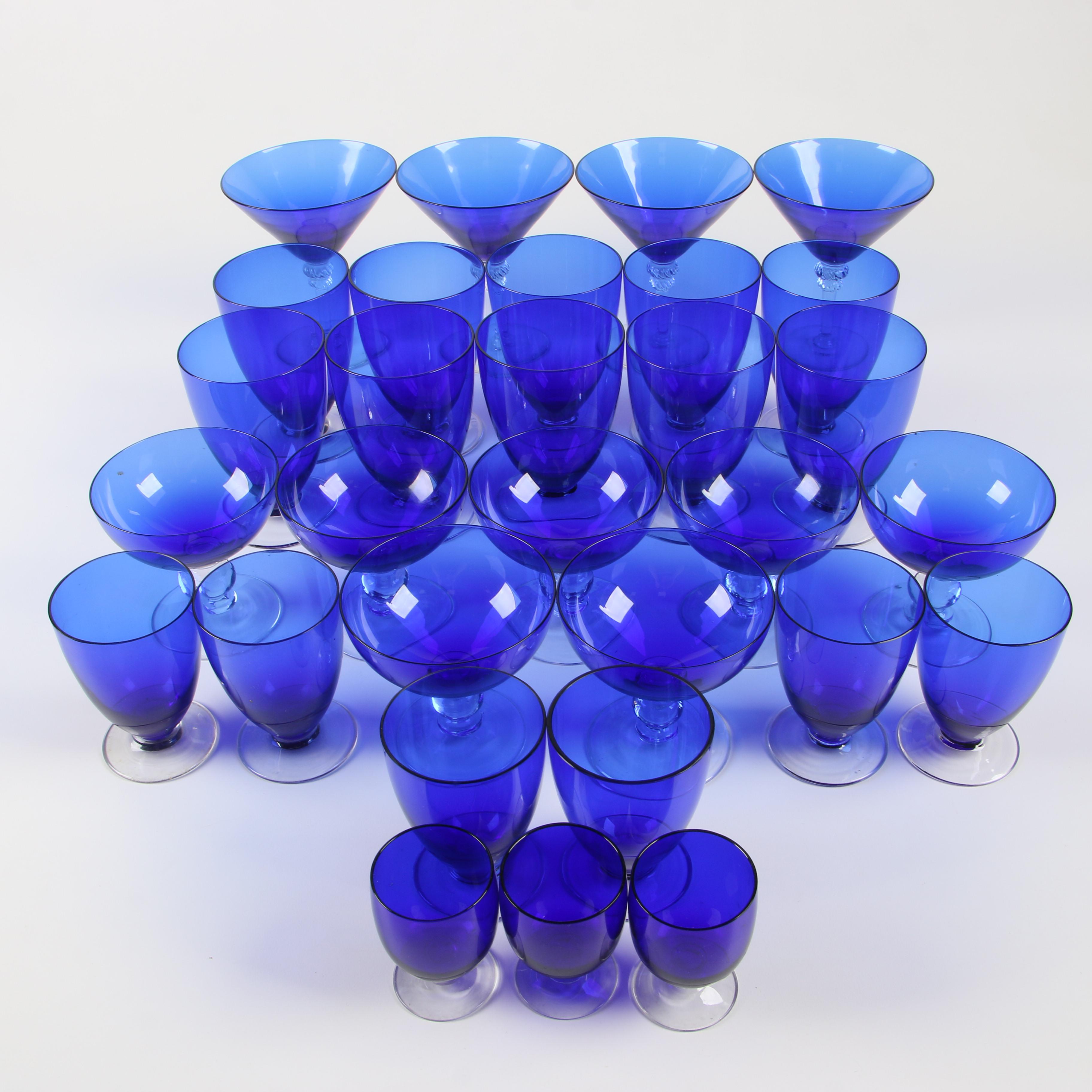 Cobalt Blue Glass Stemware EBTH