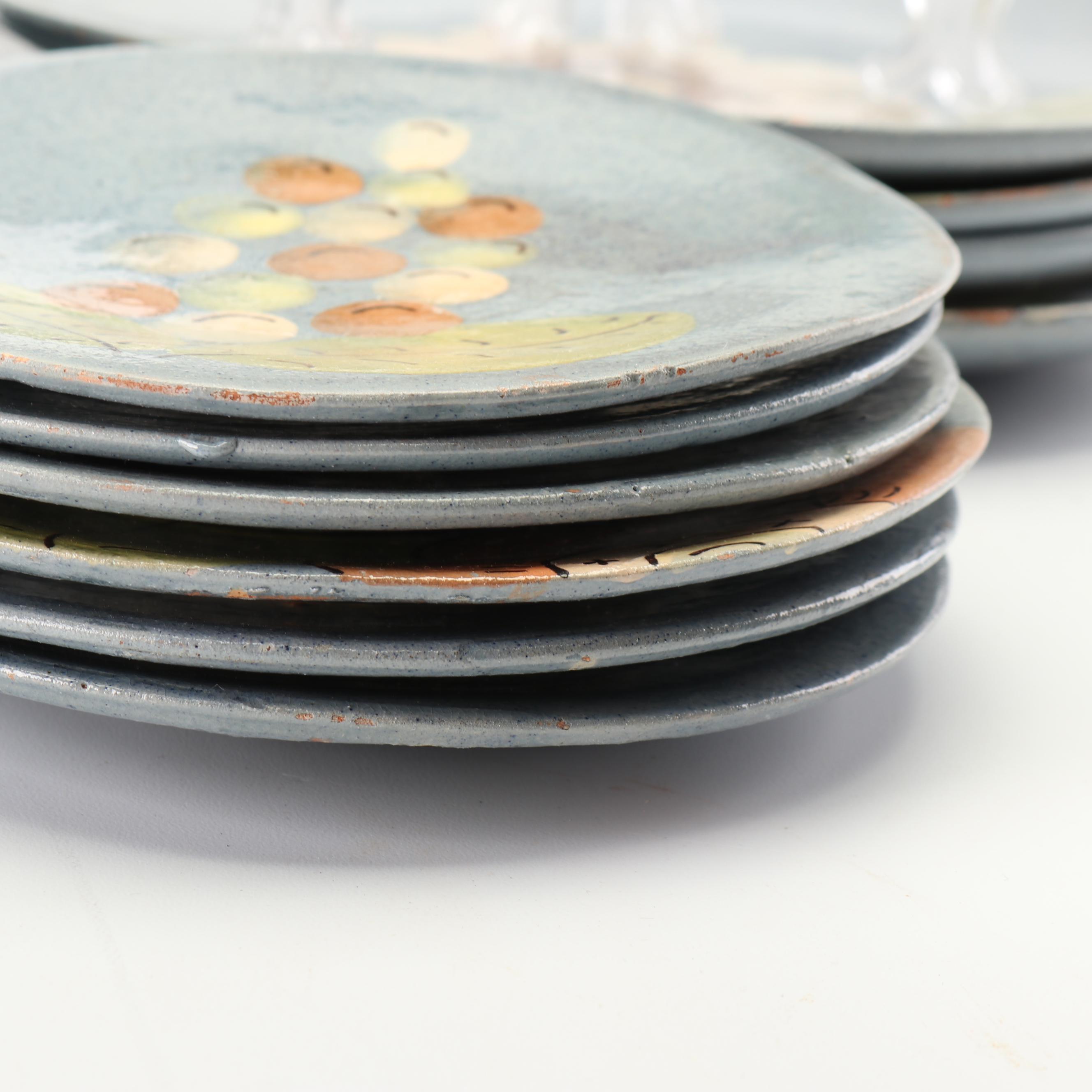 Mexican HandPainted Earthenware Plates EBTH
