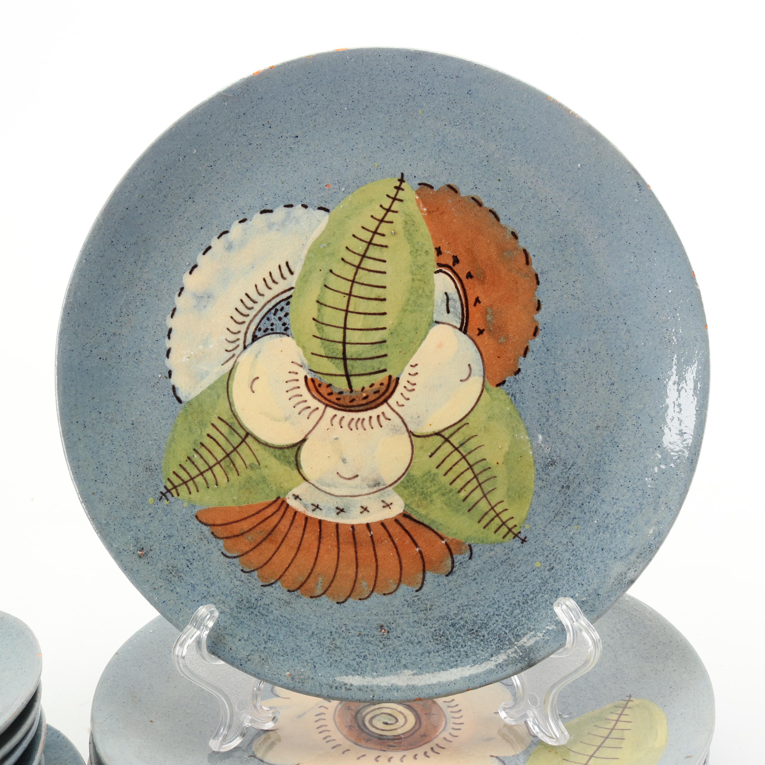 Mexican HandPainted Earthenware Plates EBTH