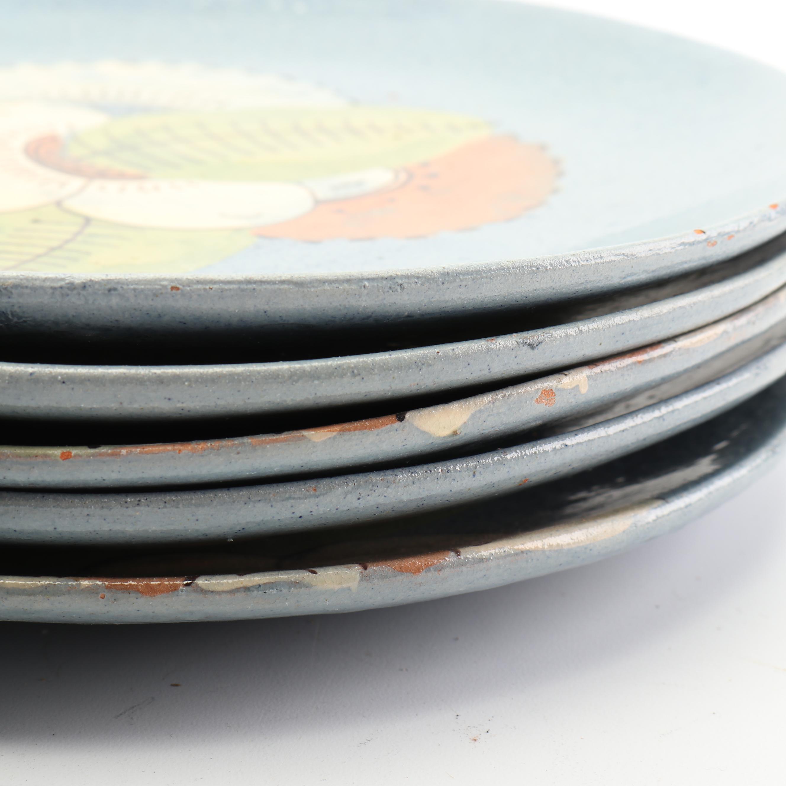 Mexican HandPainted Earthenware Plates EBTH