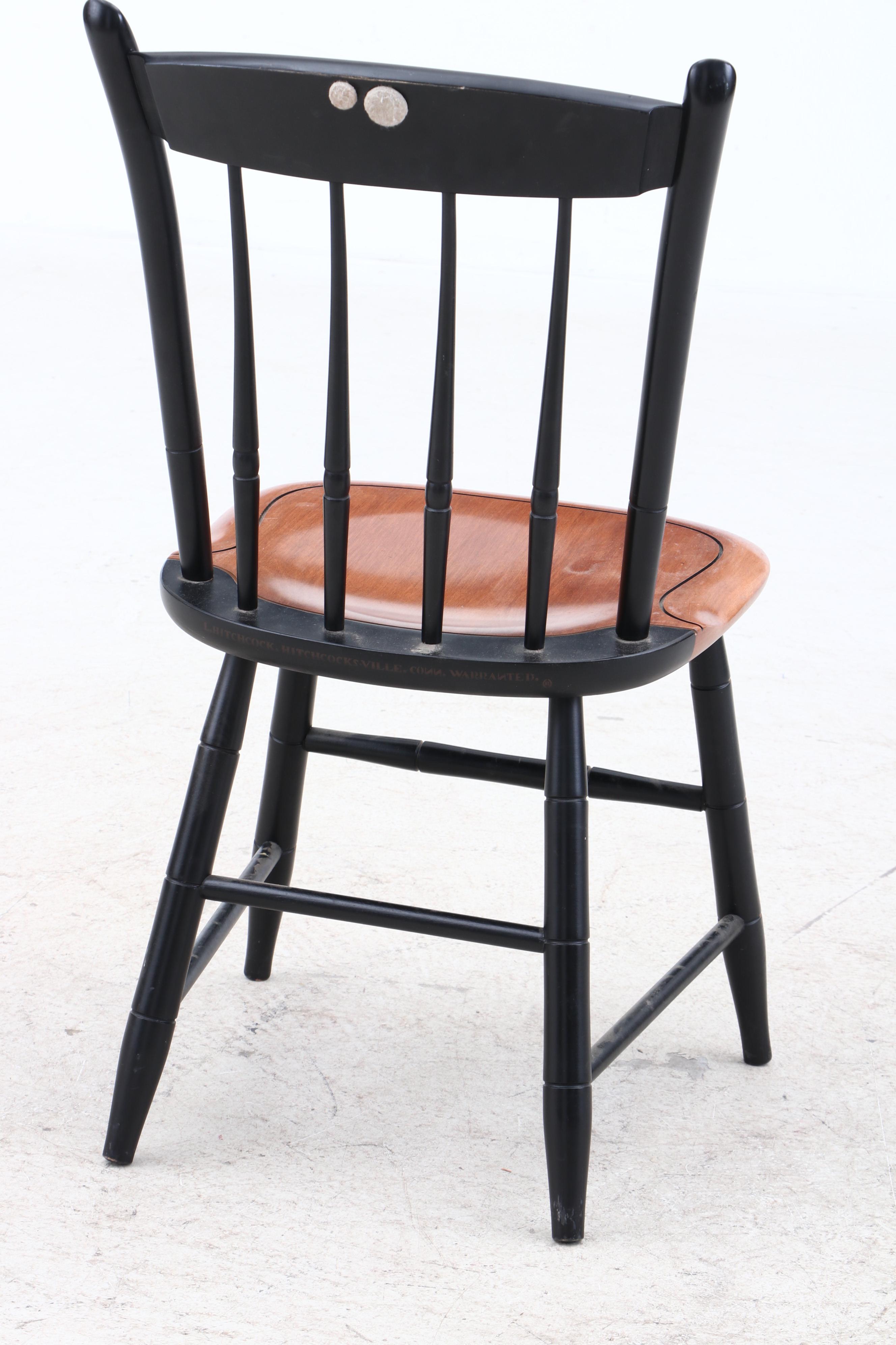 Painted Wood Stenciled Hitchcock Chairs, MidCentury EBTH