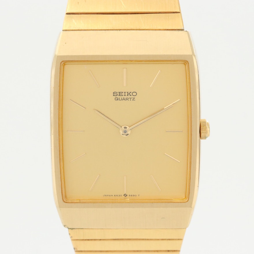 Vintage Seiko 6530 -5389 Gold Tone Quartz Wristwatch | EBTH